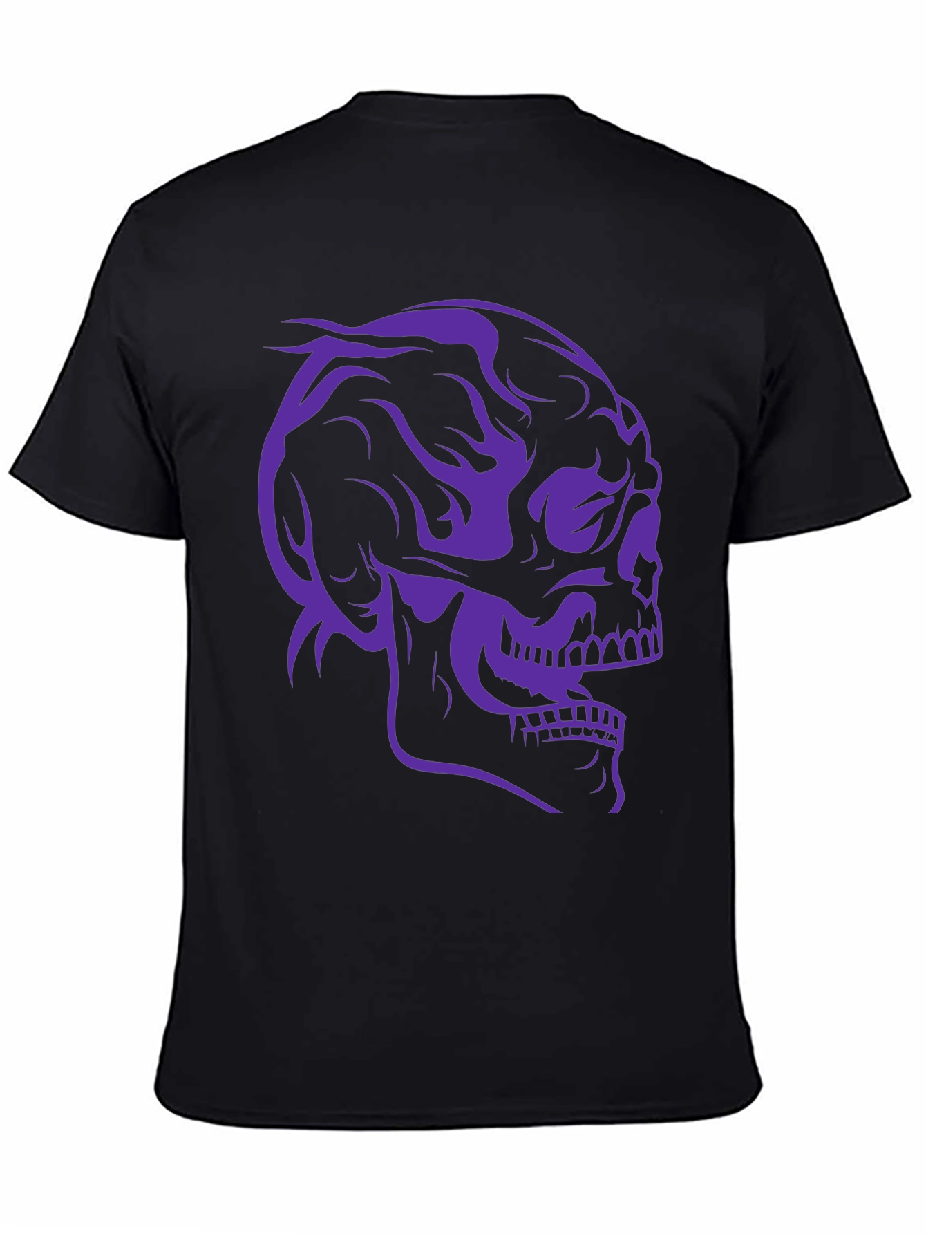 Skull Graphic Tee - Black Cotton T-Shirt