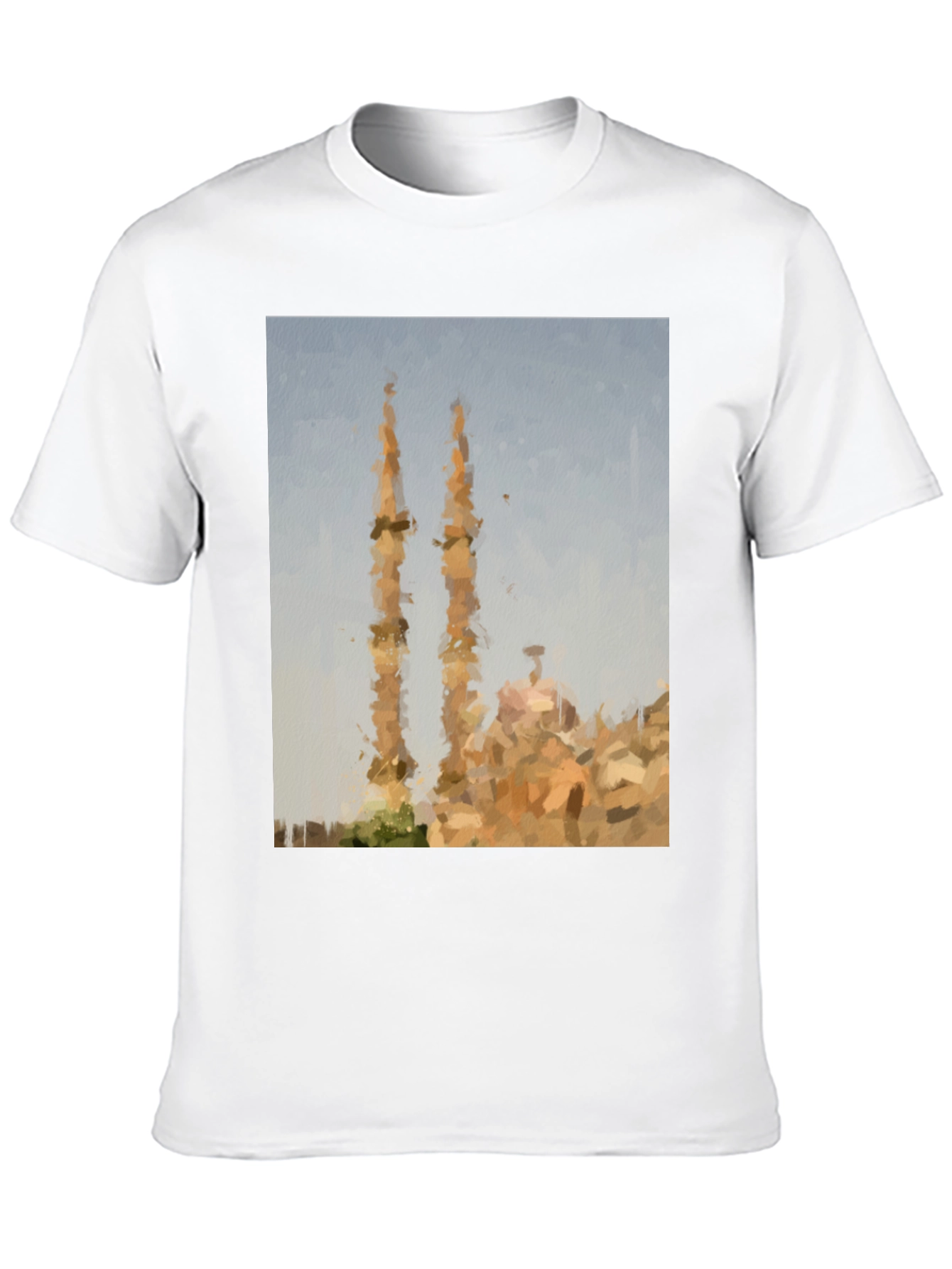 Artistic Mosque Graphic Tee - Casual Style