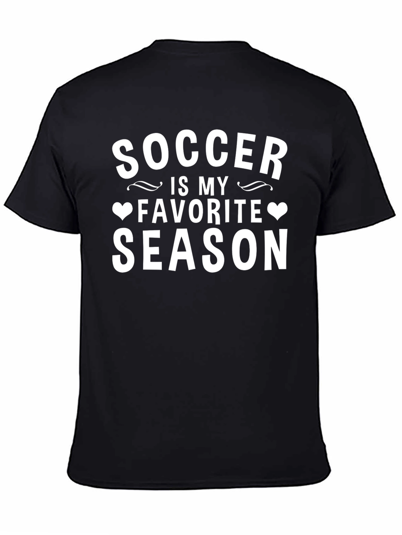 Soccer Is My Favorite Season Black T-Shirt