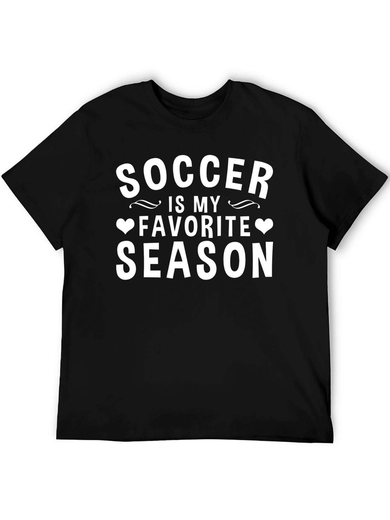 Soccer Is My Favorite Season Black T-Shirt