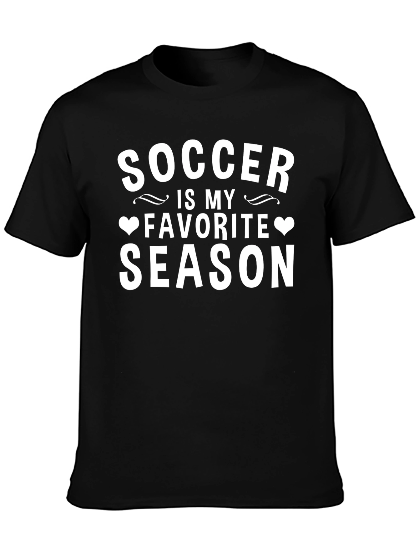 Soccer Is My Favorite Season Black T-Shirt