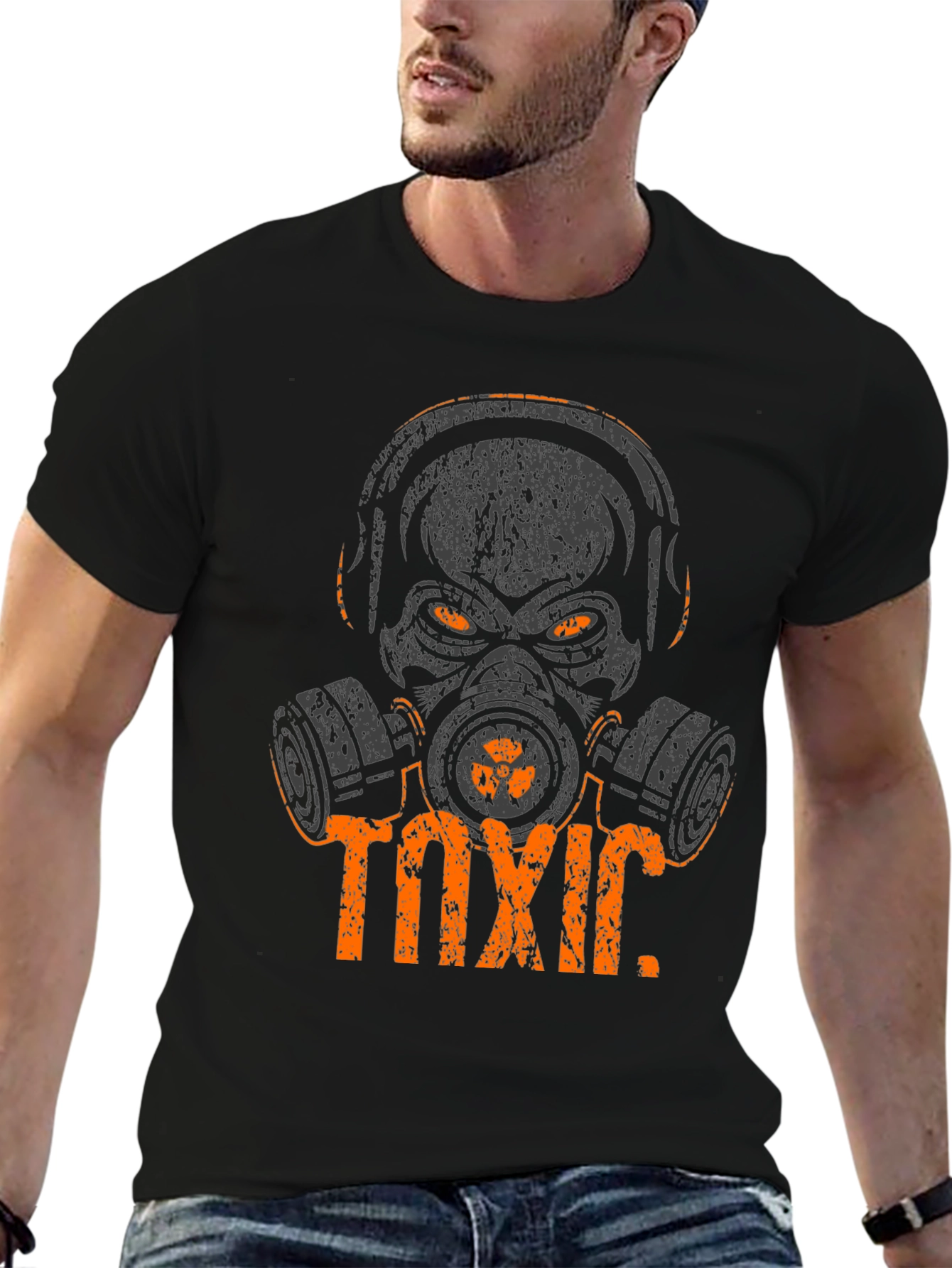 Toxic Skull Graphic Tee - Black Cotton T-Shirt
