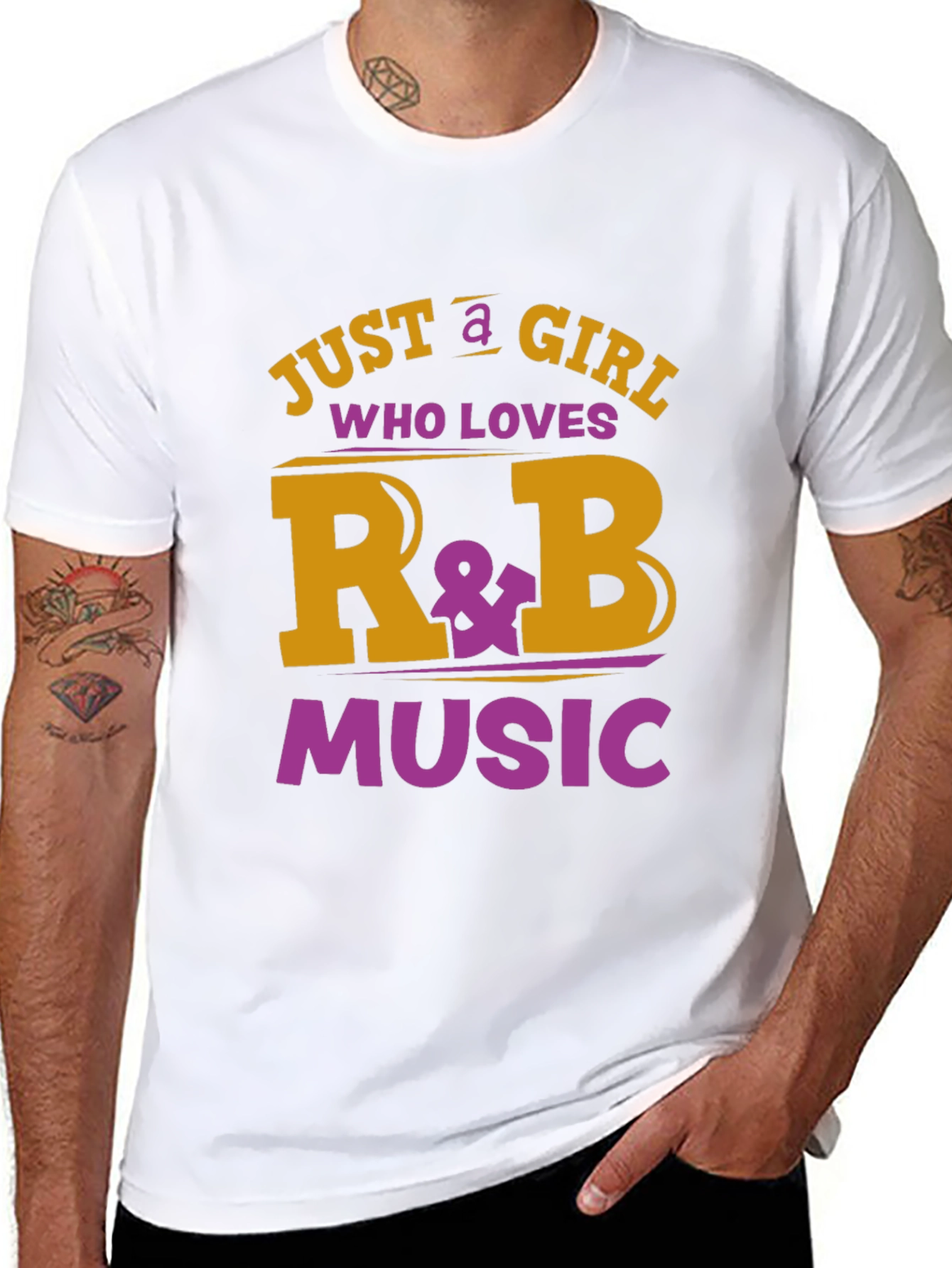 Just a Girl Who Loves R&B Music Graphic T-Shirt