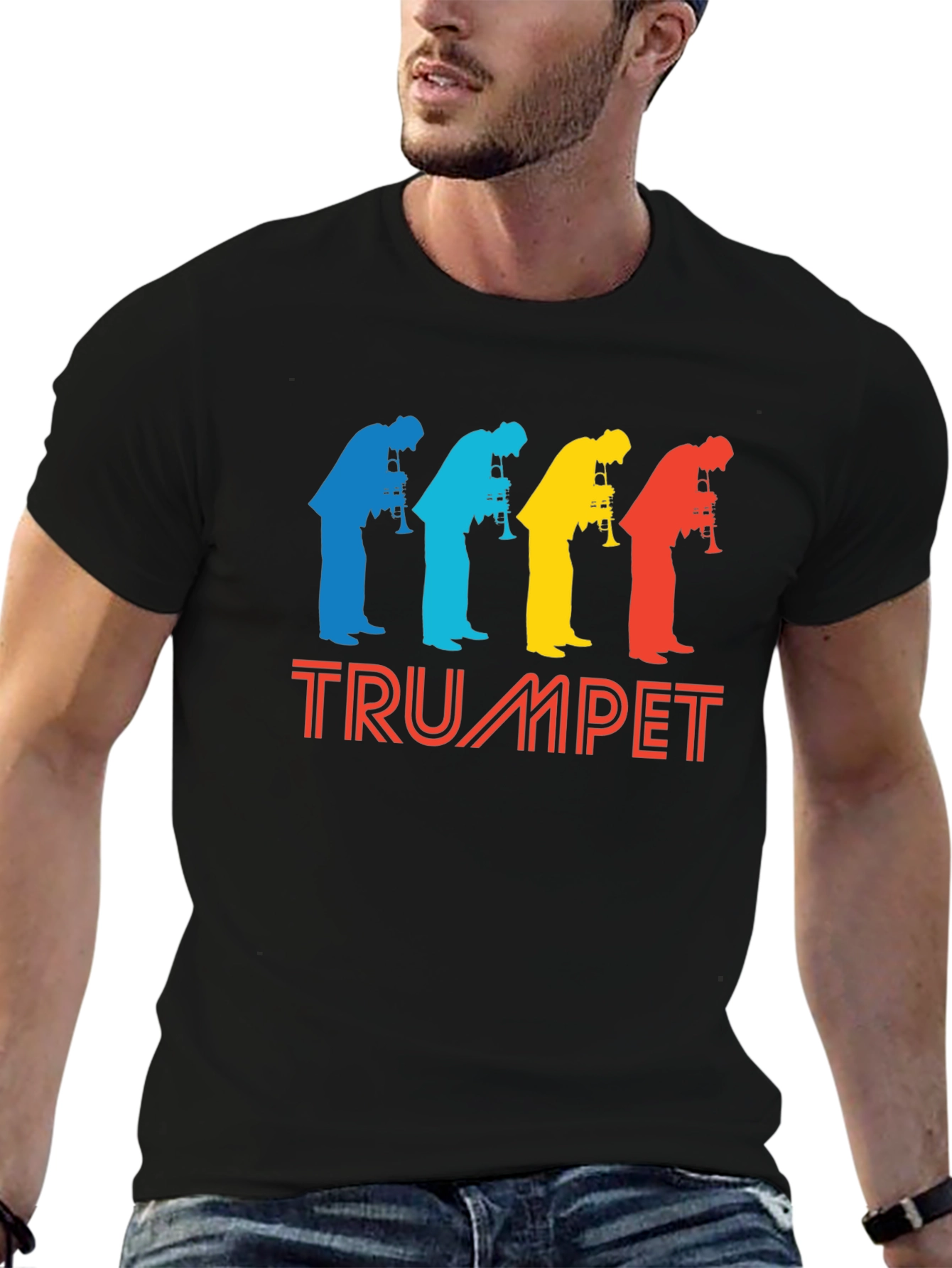 Retro Trumpet Player Graphic Tee - Musicians Style!