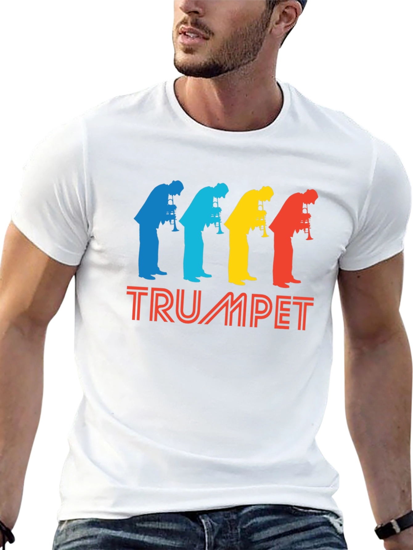 Retro Trumpet Player Graphic Tee - Musicians Style!