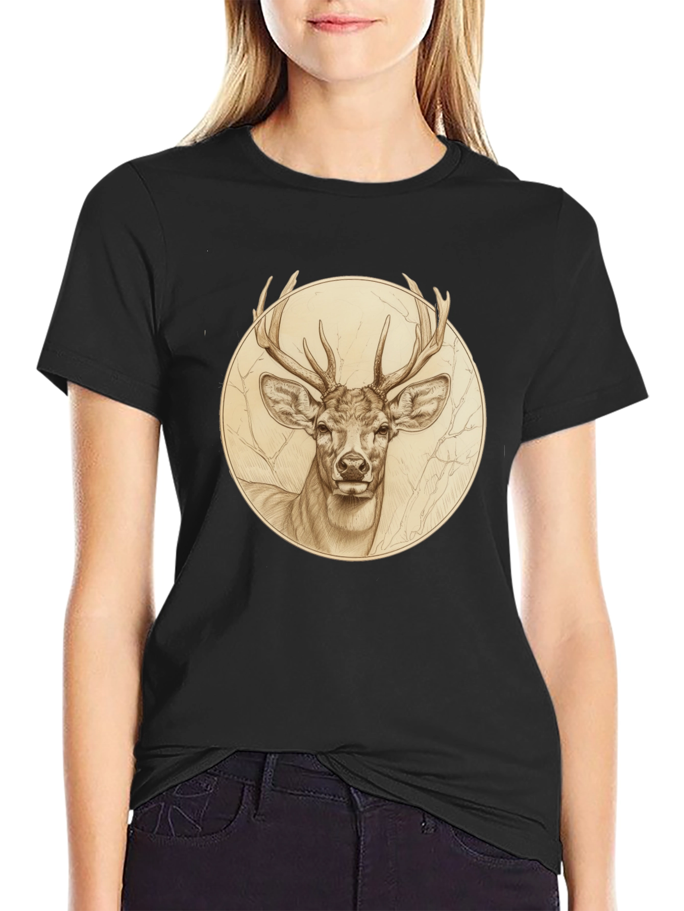 Deer Graphic Tee - Stylish Nature Inspired Design