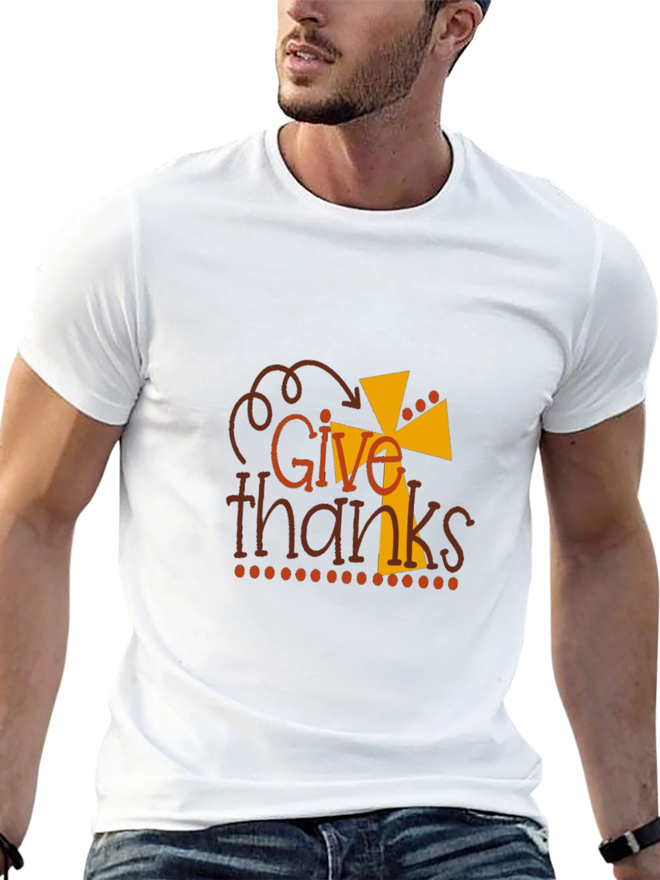 Give Thanks Graphic Tee - Thanksgiving Apparel