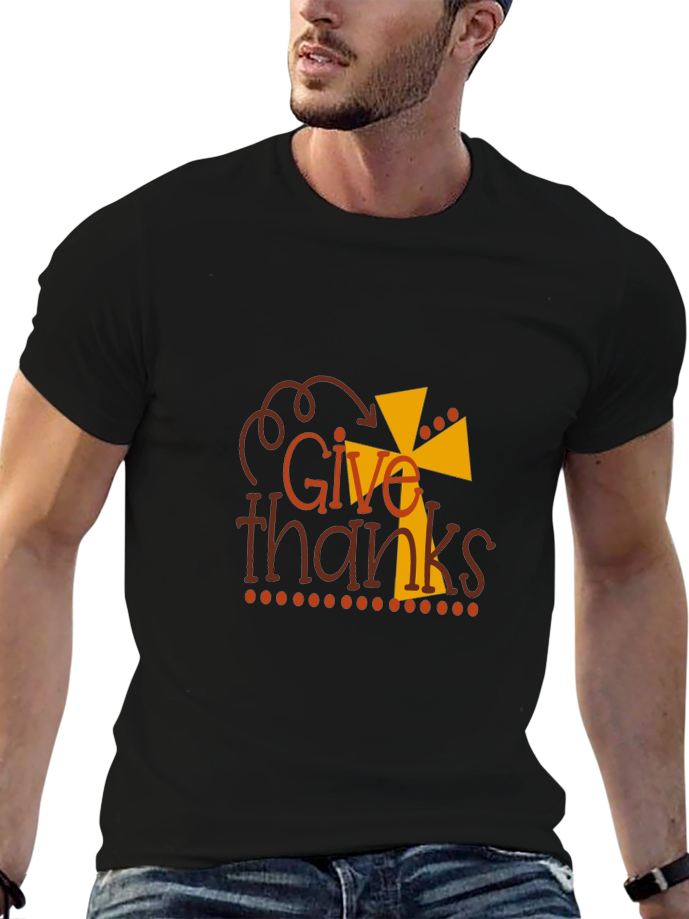 Give Thanks Graphic Tee - Thanksgiving Apparel