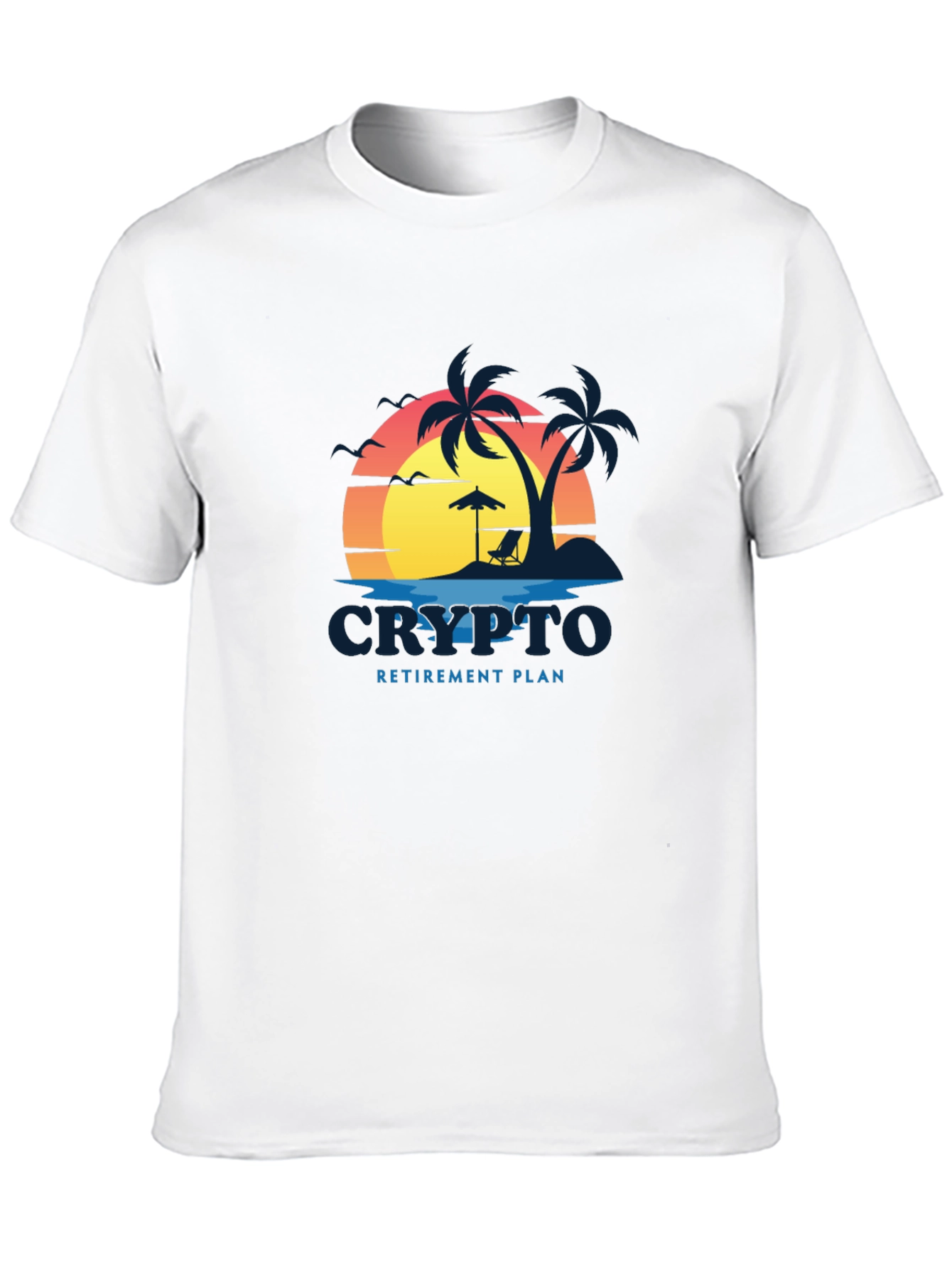 Crypto Retirement Plan Black T-Shirt - Beach Design