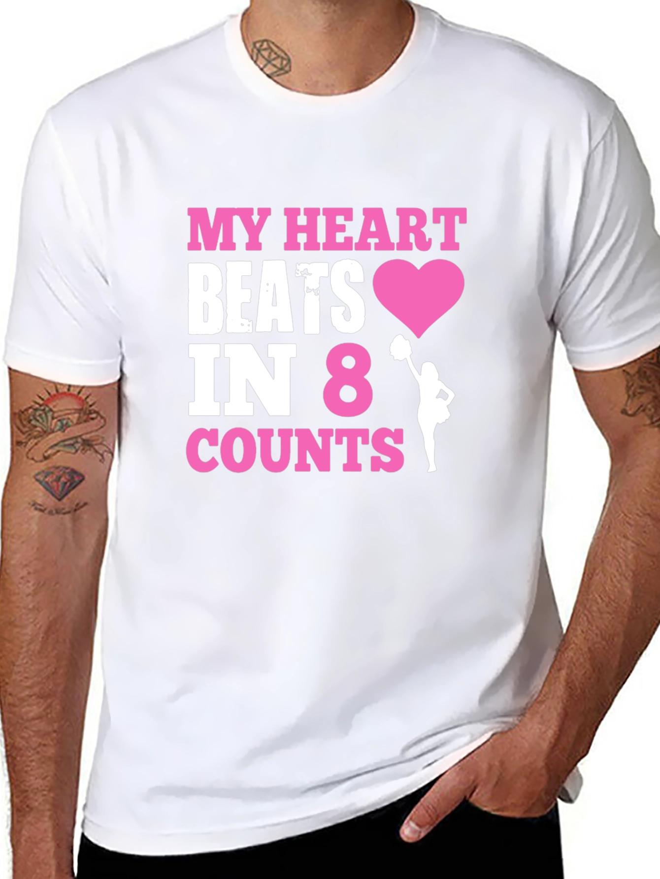My Heart Beats in 8 Counts Cheerleading T-Shirt
