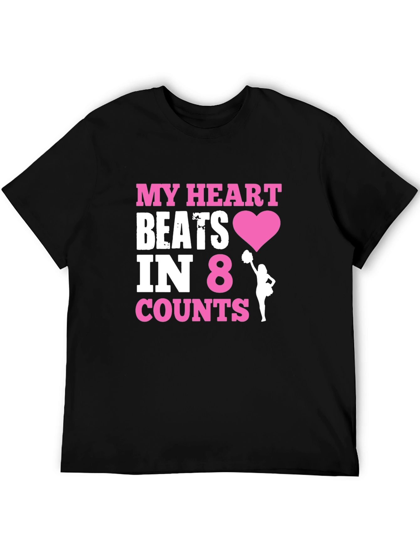 My Heart Beats in 8 Counts Cheerleading T-Shirt