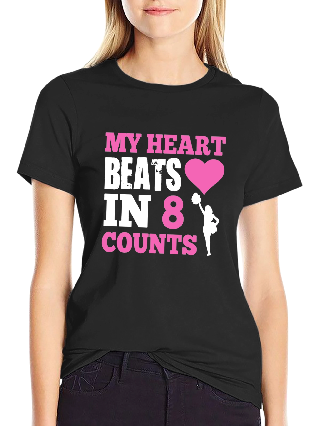 My Heart Beats in 8 Counts Cheerleading T-Shirt