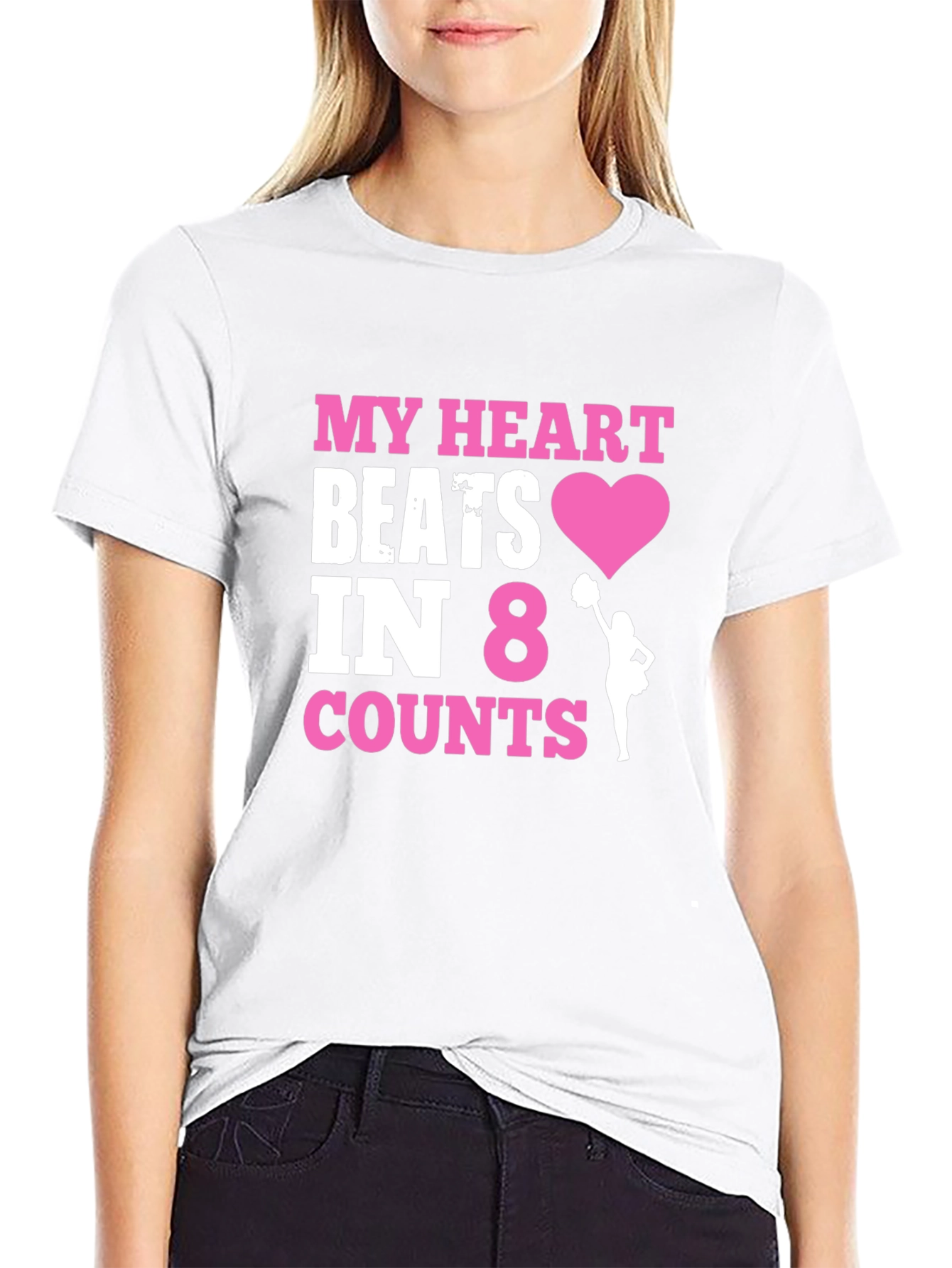 My Heart Beats in 8 Counts Cheerleading T-Shirt