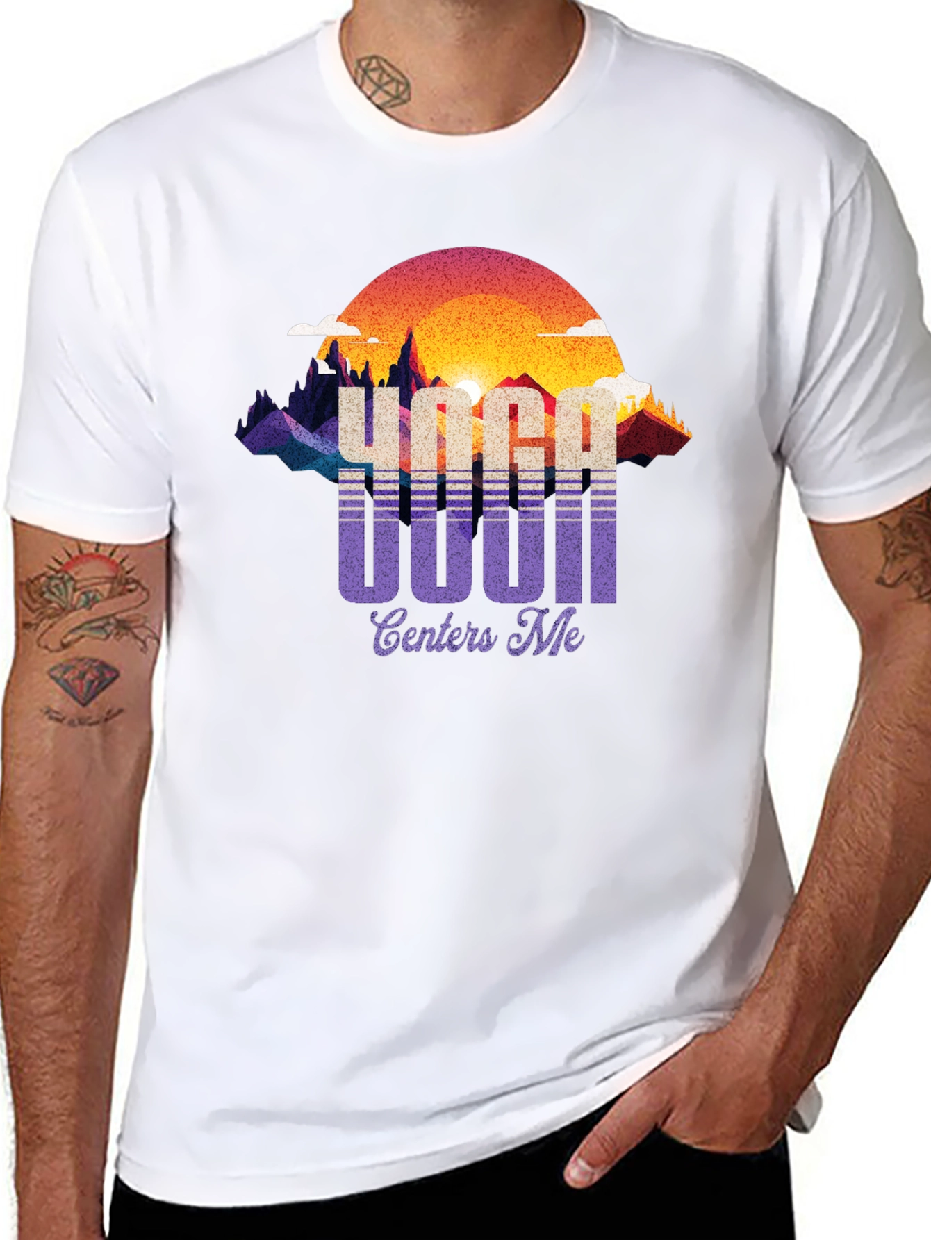 Yoga Centers Me Graphic Tee - Retro Style