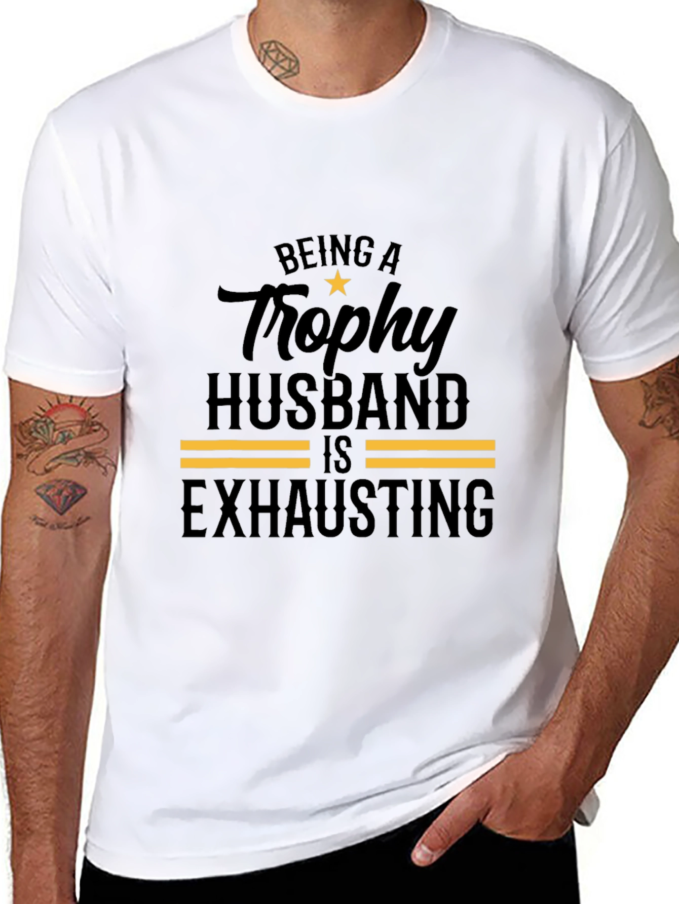 Trophy Husband Black T-Shirt Funny Design
