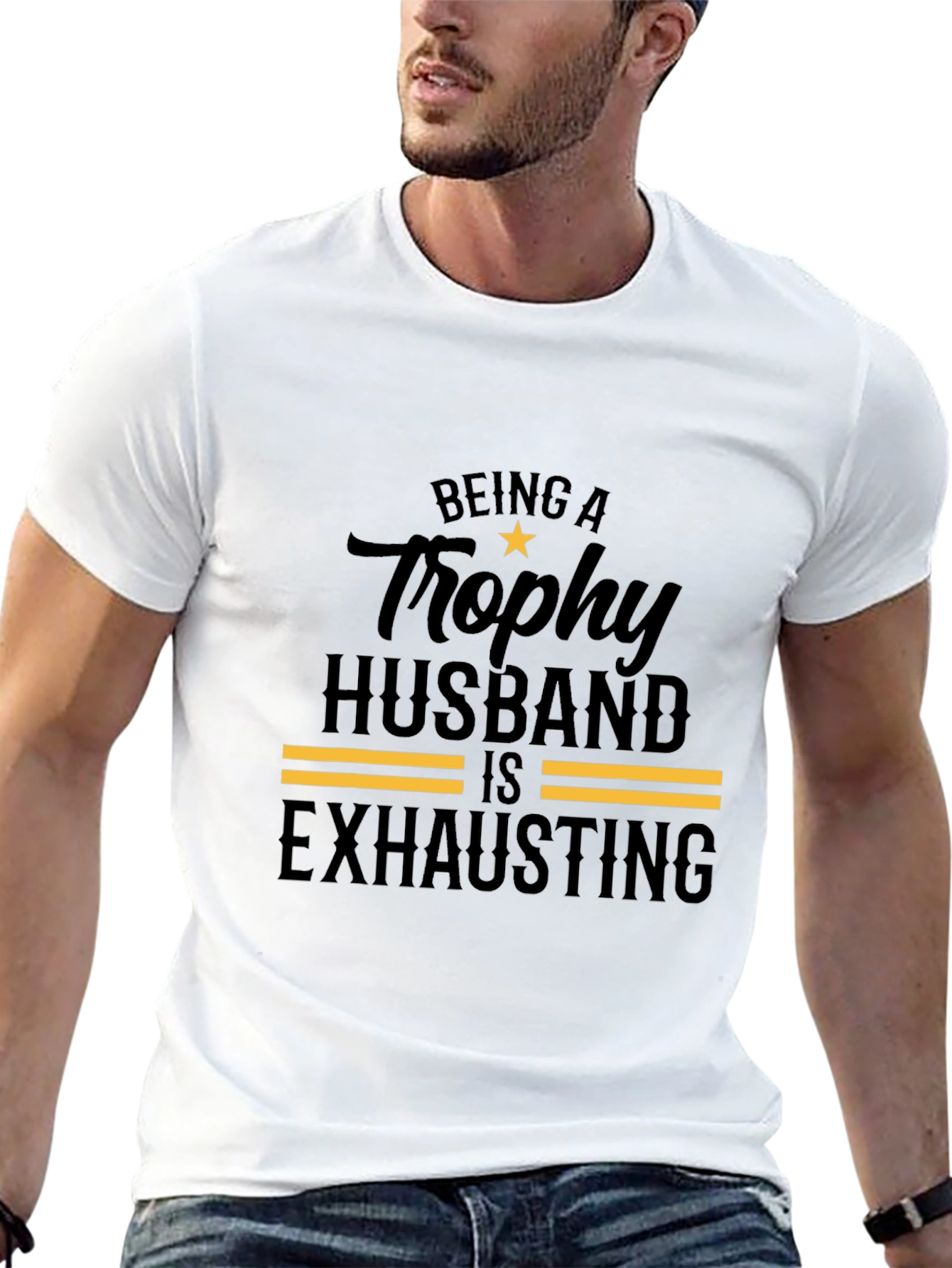 Trophy Husband Black T-Shirt Funny Design