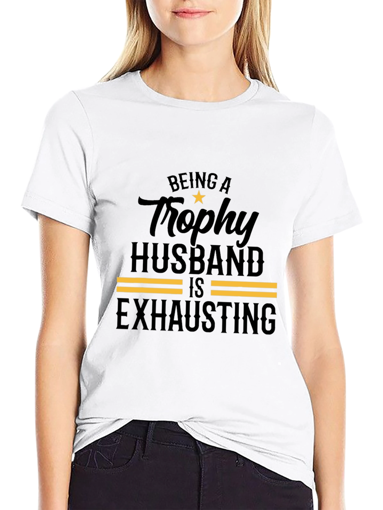 Trophy Husband Black T-Shirt Funny Design