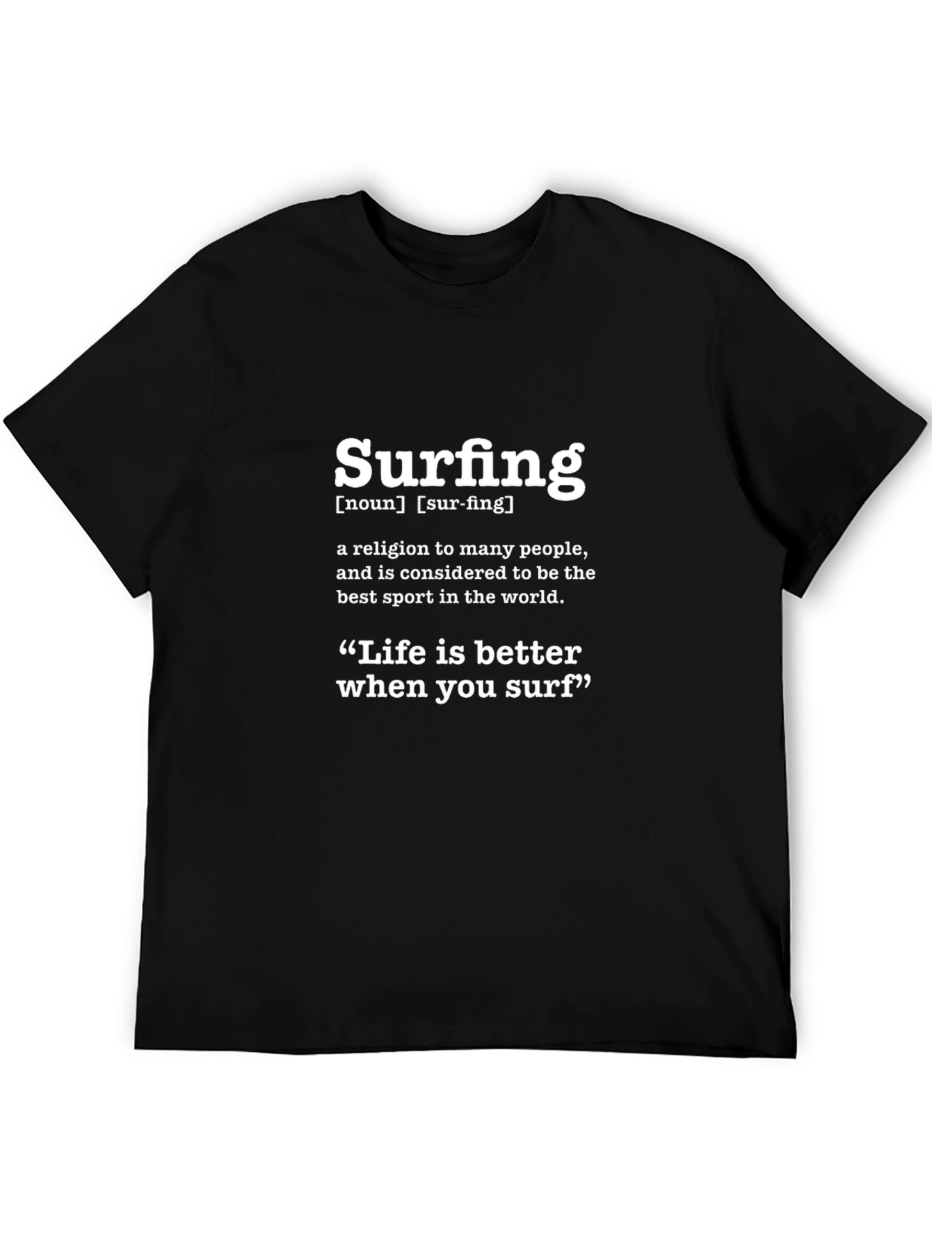 Surfing Definition Black T-Shirt