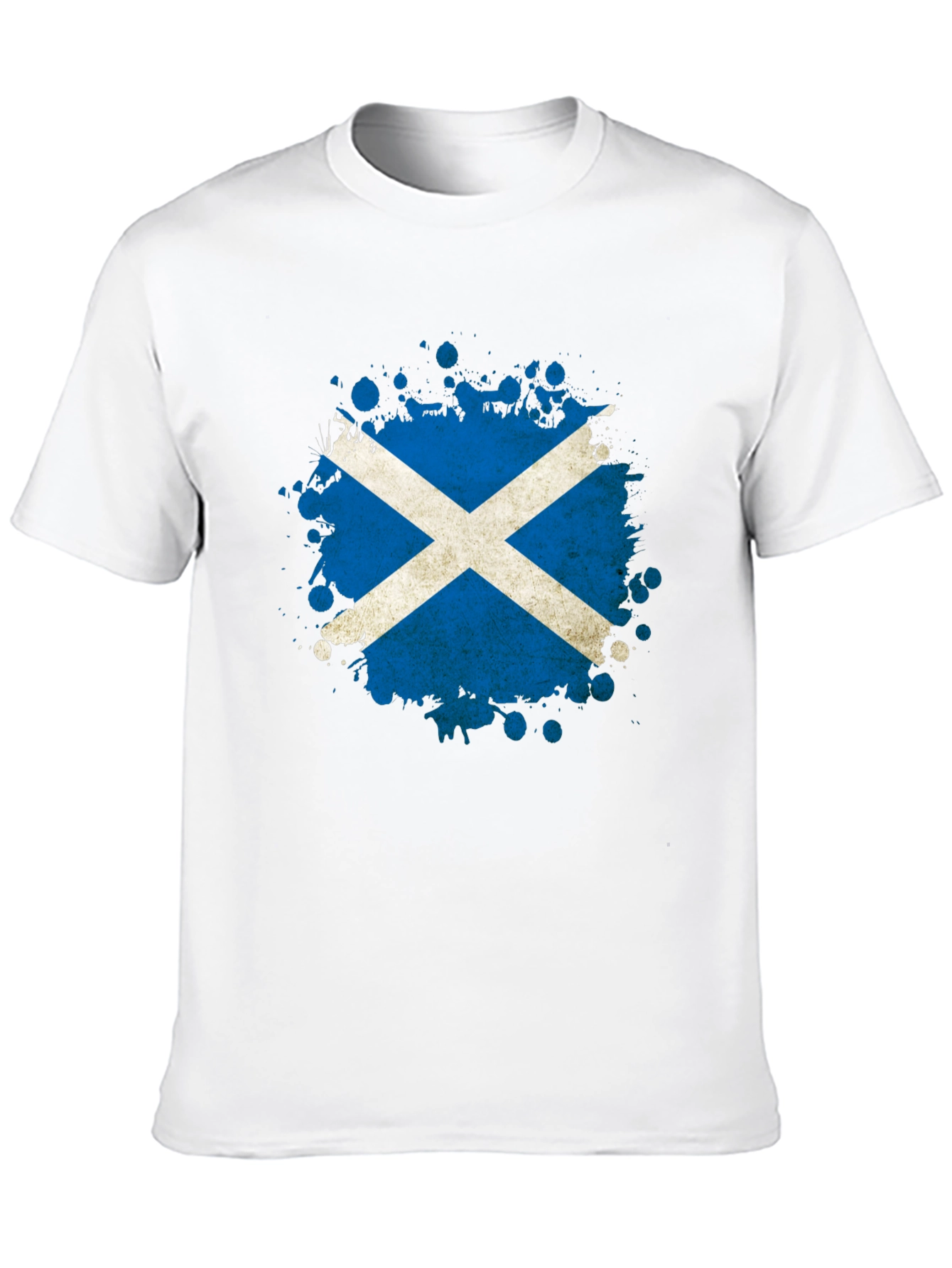 Scottish Flag Splatter T-Shirt - Black