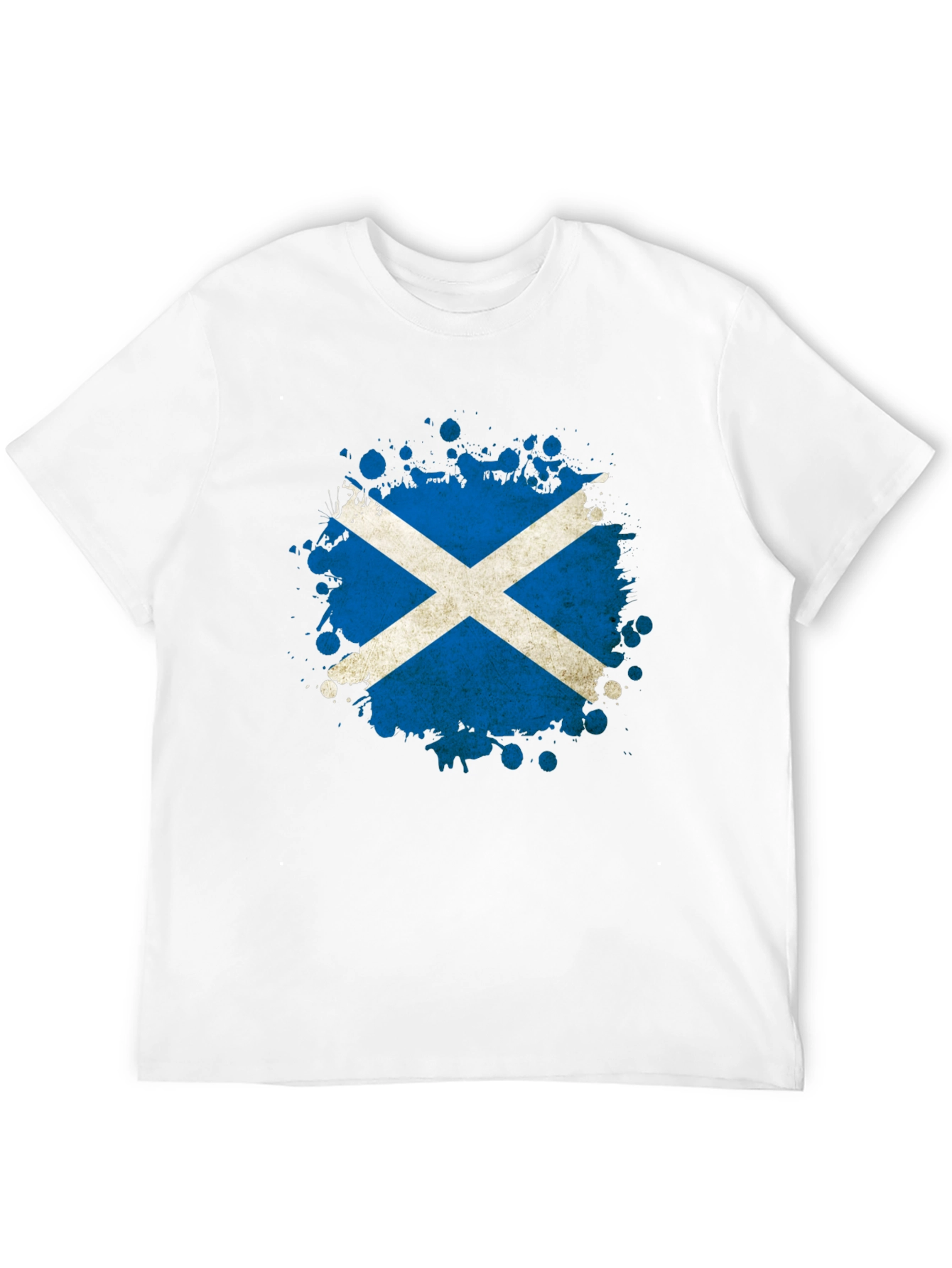 Scottish Flag Splatter T-Shirt - Black