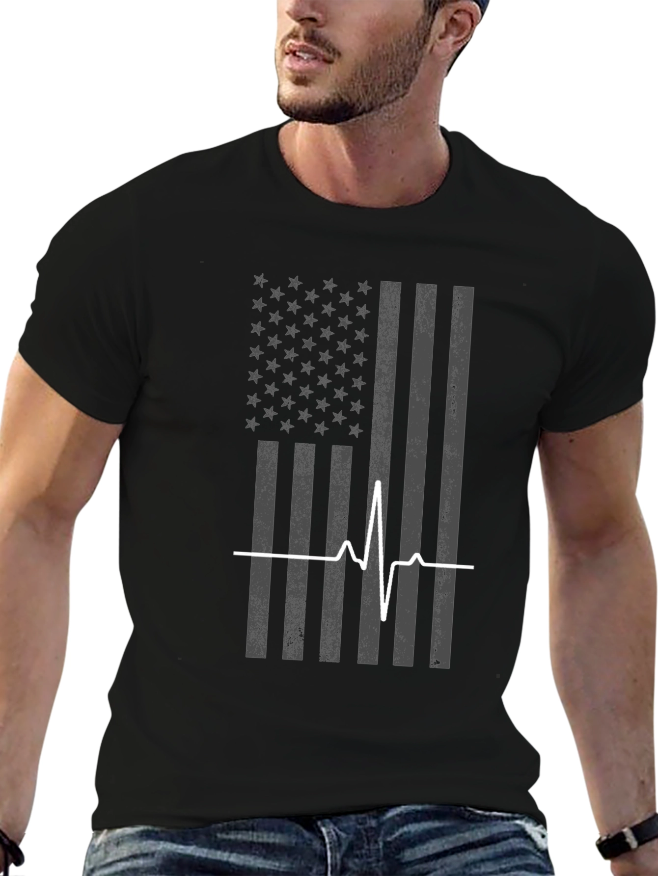 American Flag Heartbeat T-Shirt