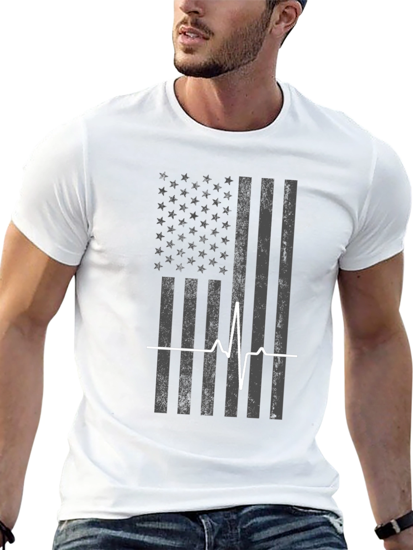 American Flag Heartbeat T-Shirt