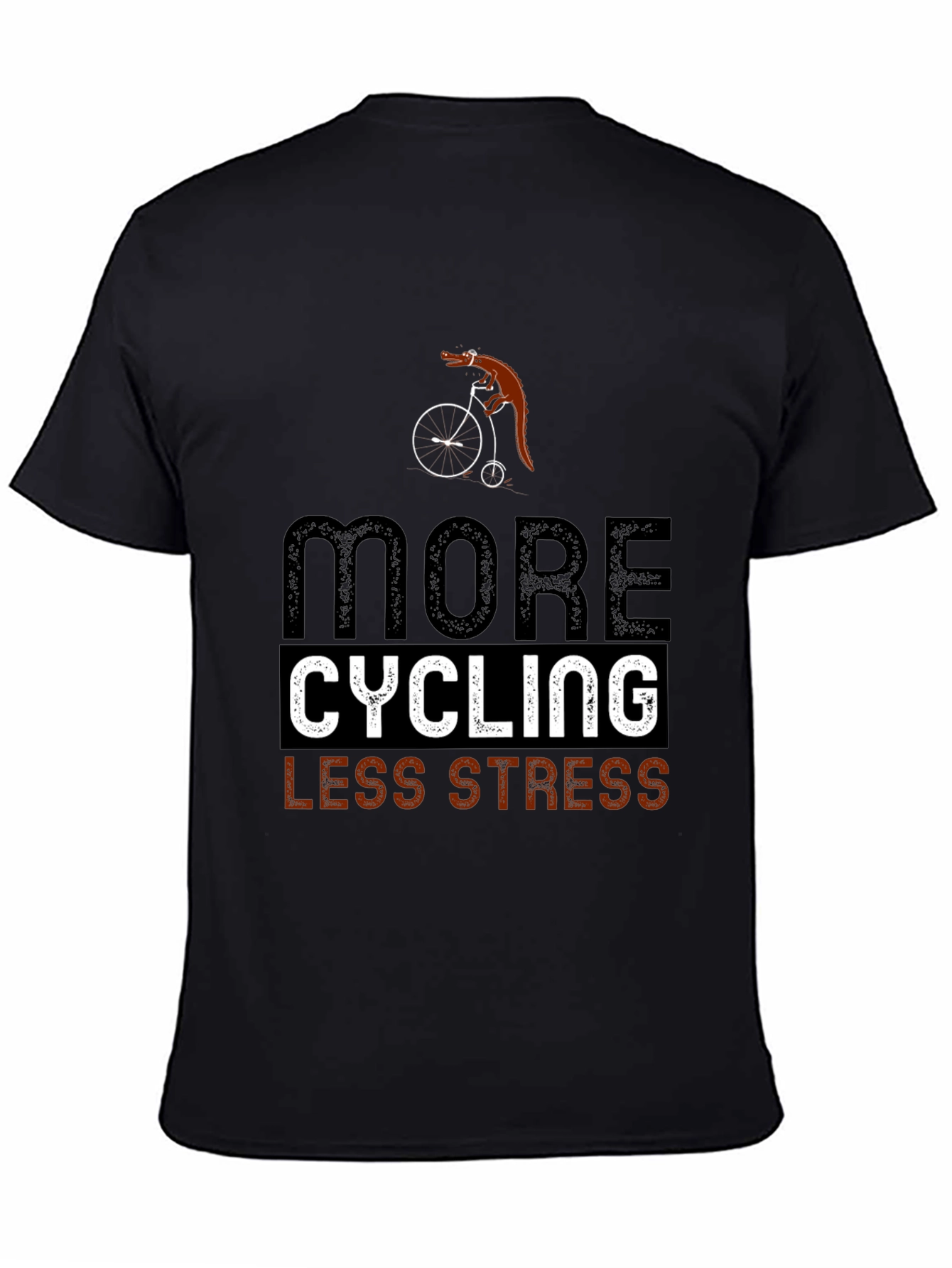 Cycling Lizard T-Shirt: More Cycling Less Stress