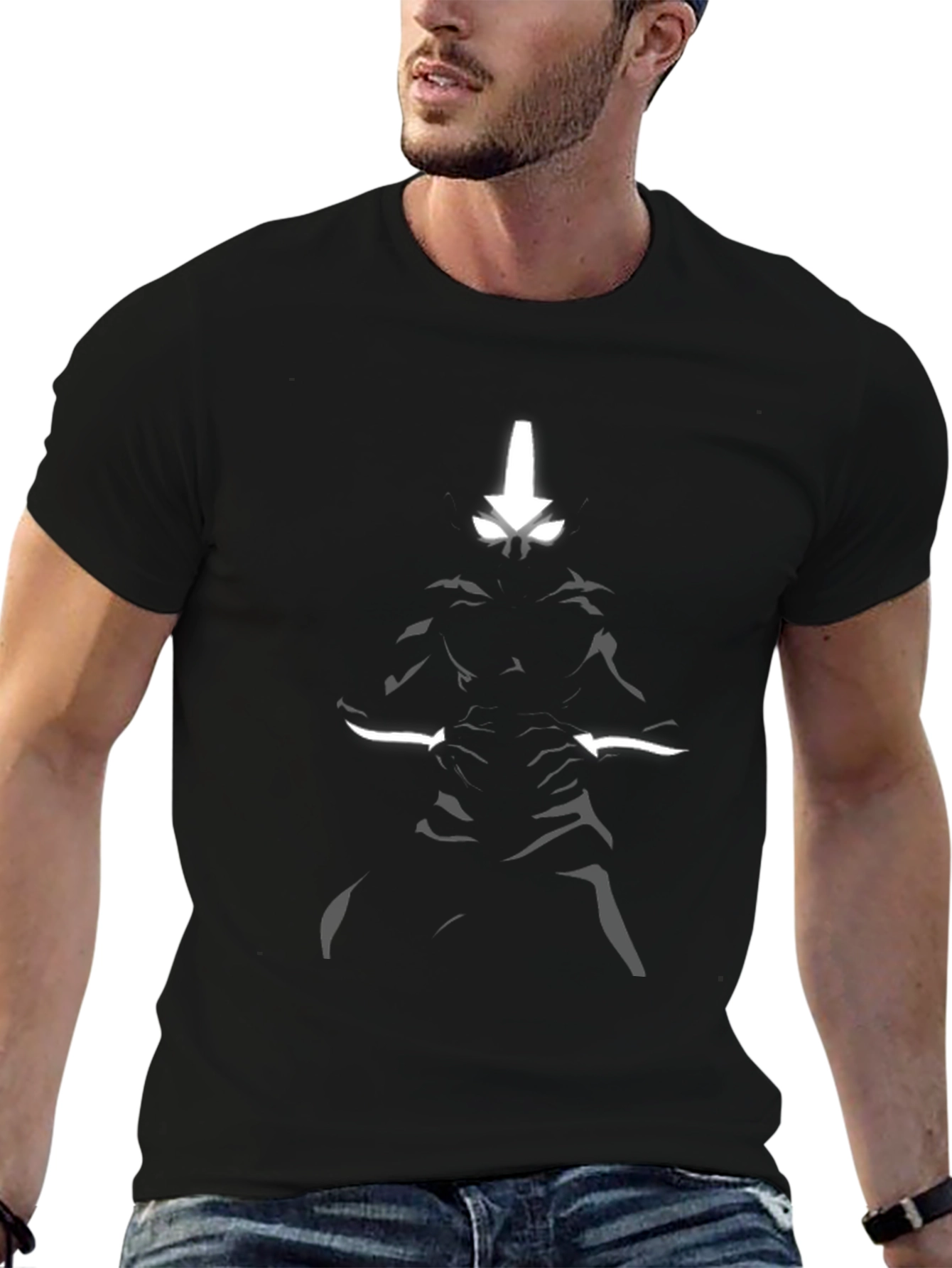 Avatar Aang Glow Black T-Shirt