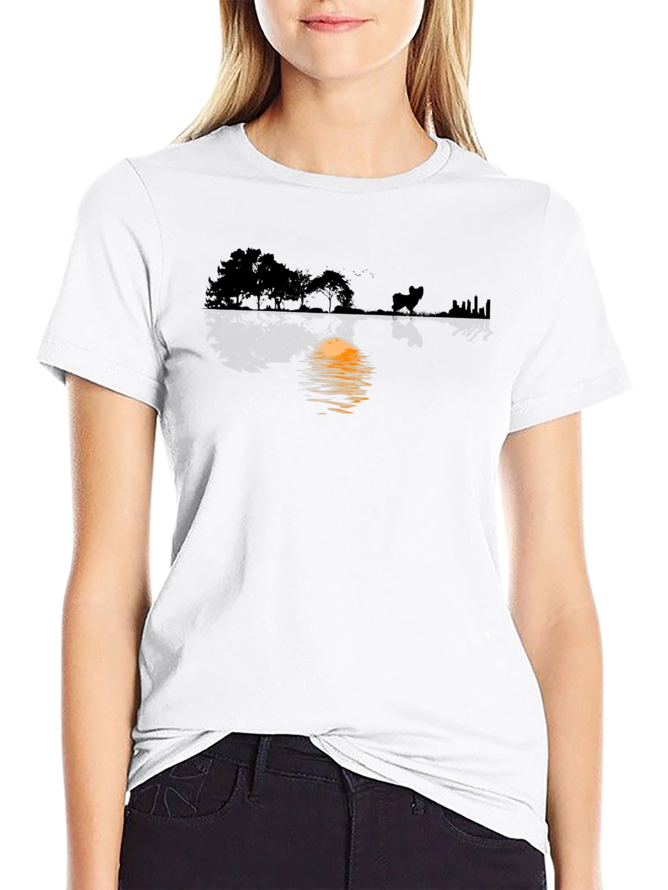 Silhouette Reflection Graphic T-Shirt