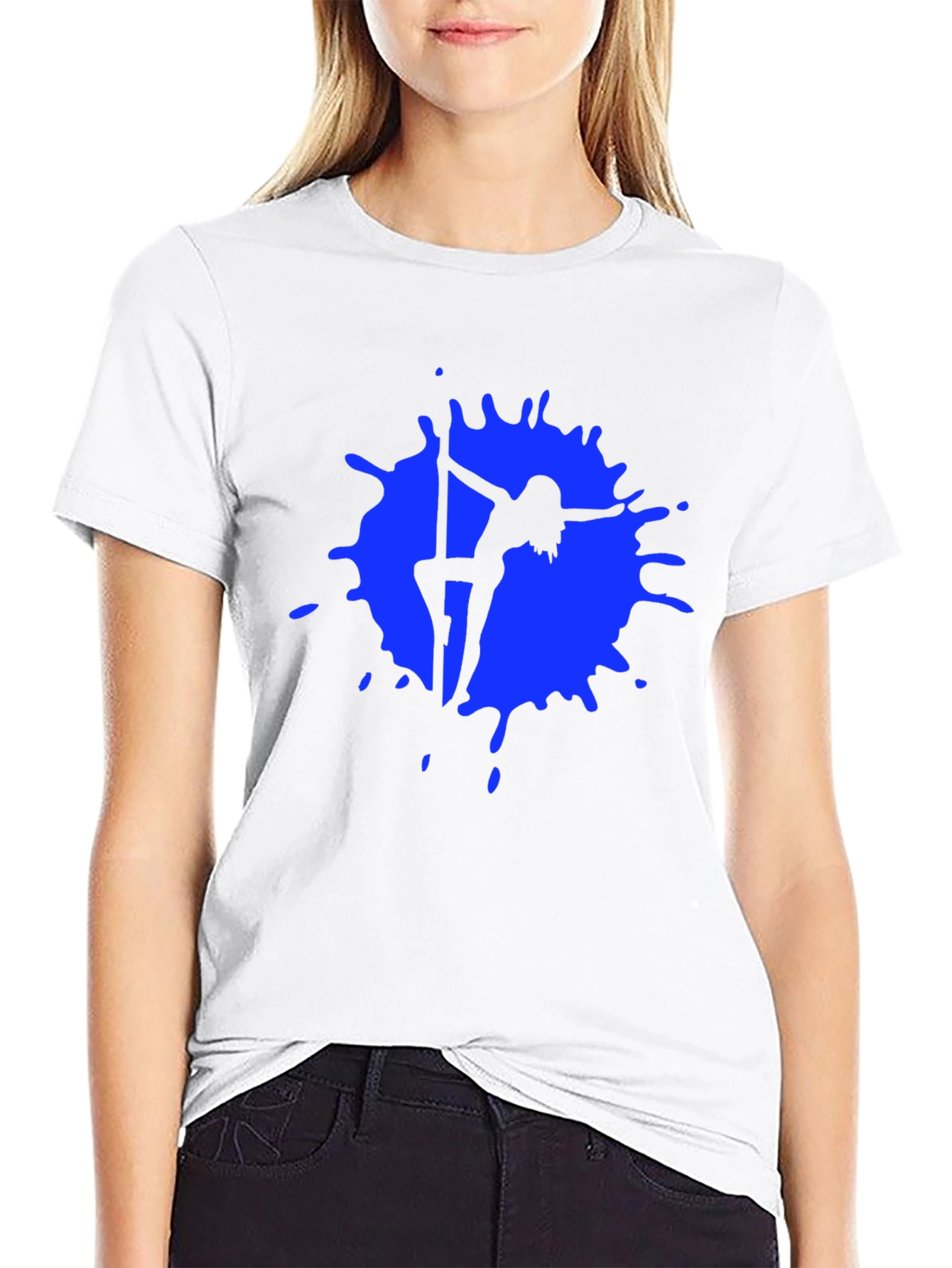 Pole Dancer Silhouette Graphic Black T-Shirt