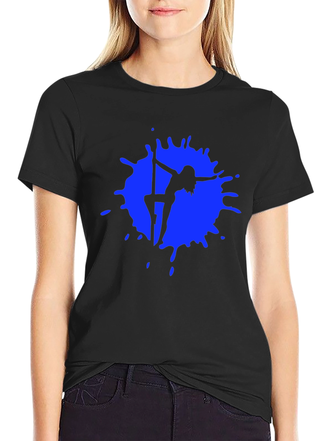 Pole Dancer Silhouette Graphic Black T-Shirt