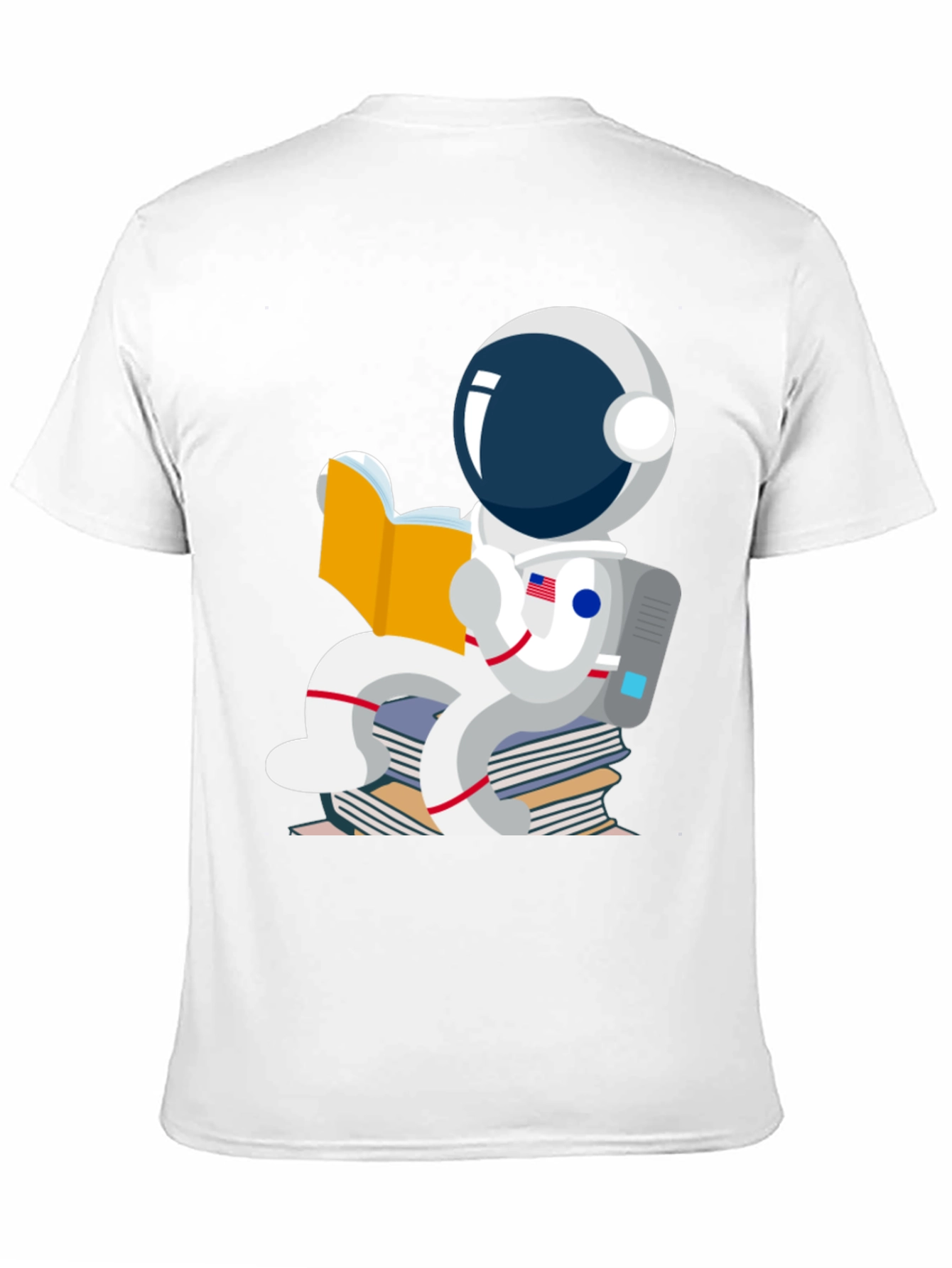 Astronaut Reading Books Graphic T-Shirt