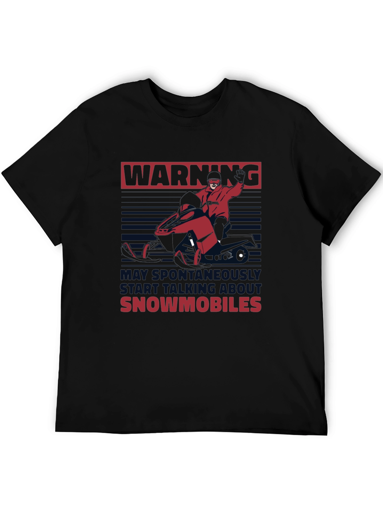 Warning Snowmobile Graphic Tee
