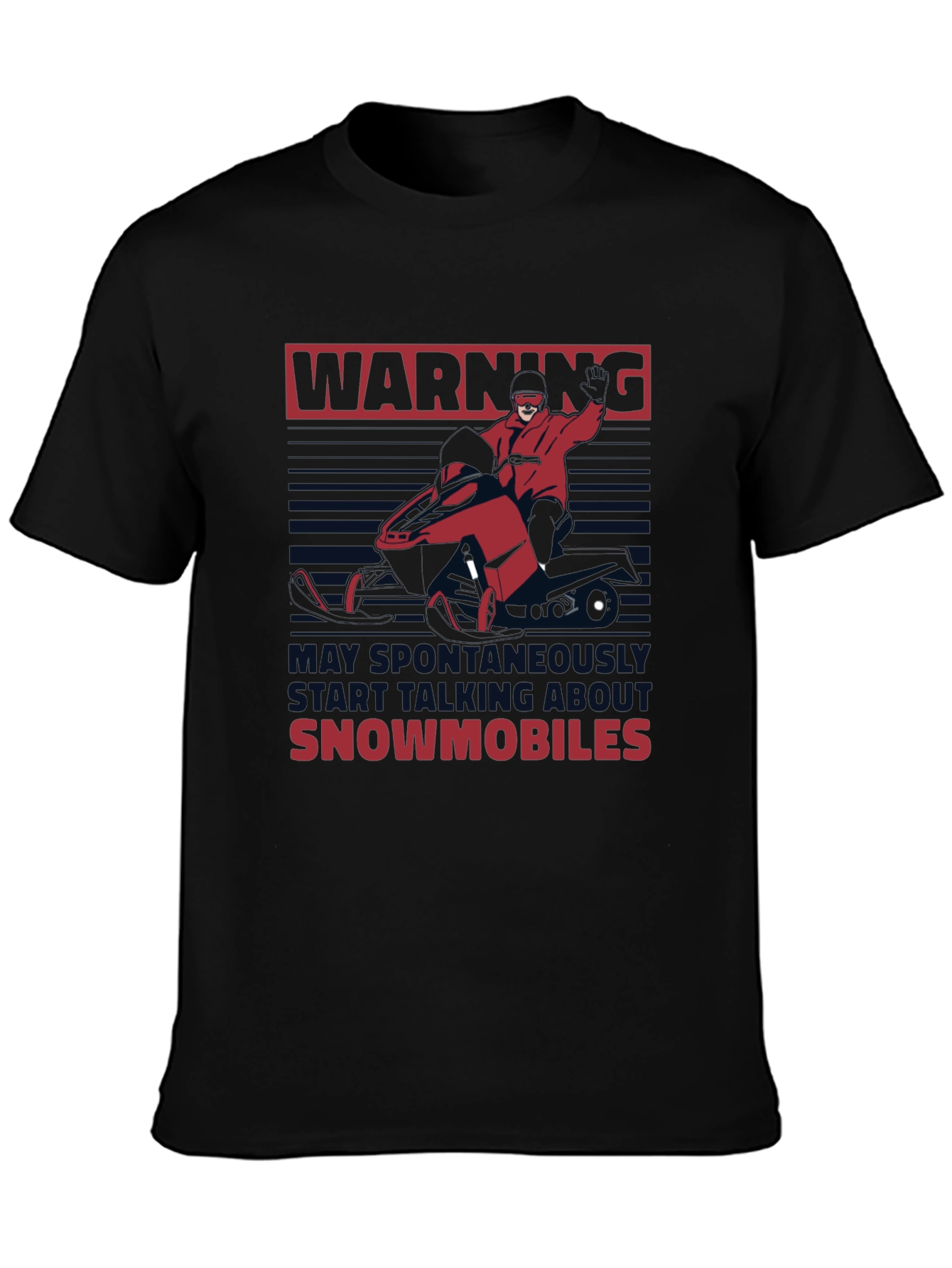 Warning Snowmobile Graphic Tee