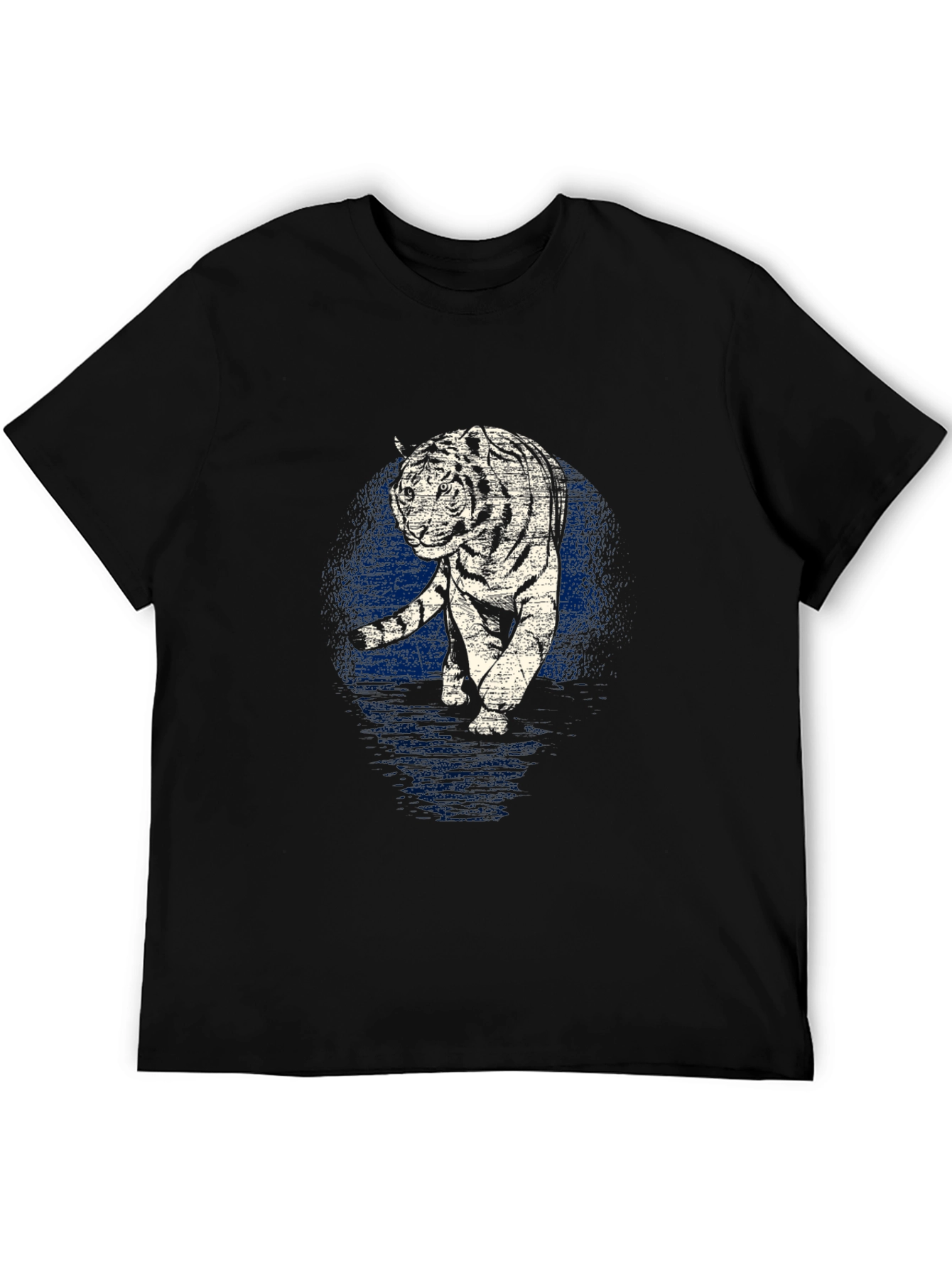 Tiger Graphic Tee - Black Cotton T-Shirt