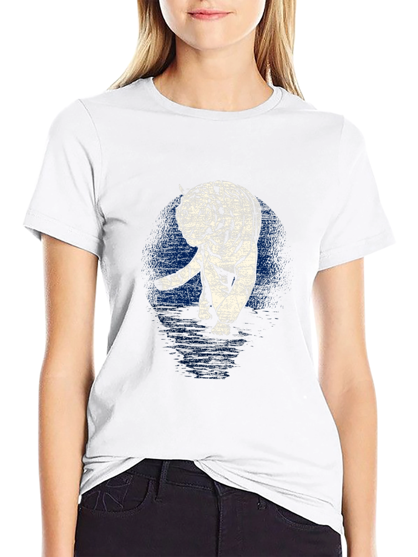Tiger Graphic Tee - Black Cotton T-Shirt