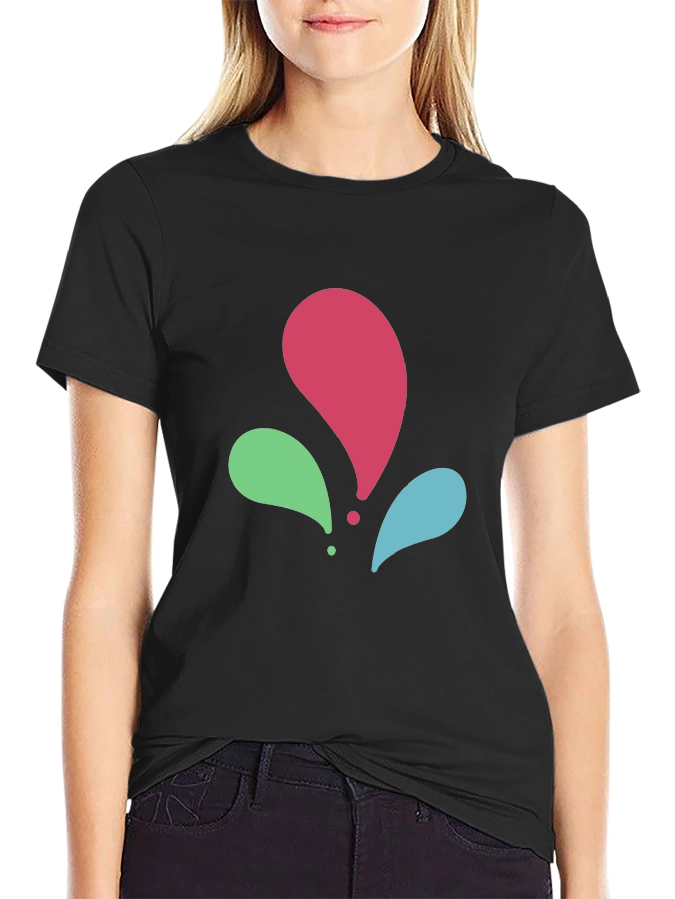 Abstract Splash Black T-Shirt