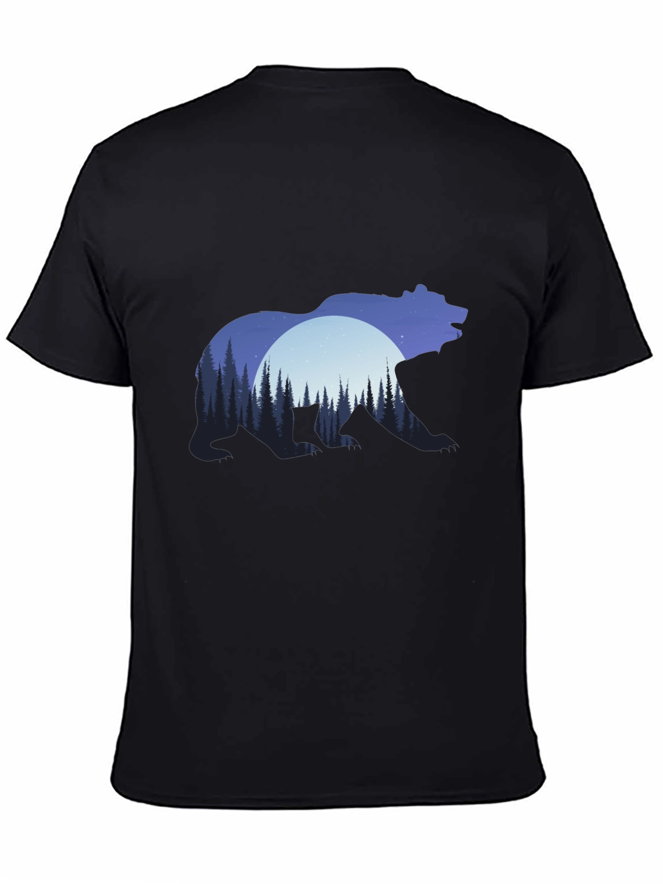 Bear Silhouette Forest Graphic T-Shirt