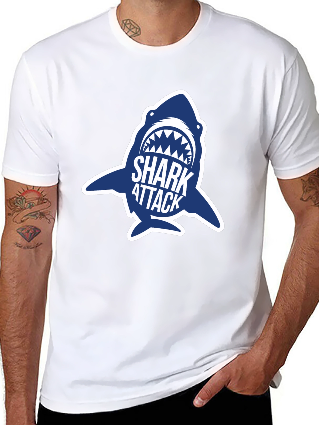 Shark Attack Graphic T-Shirt - Mens Short Sleeve