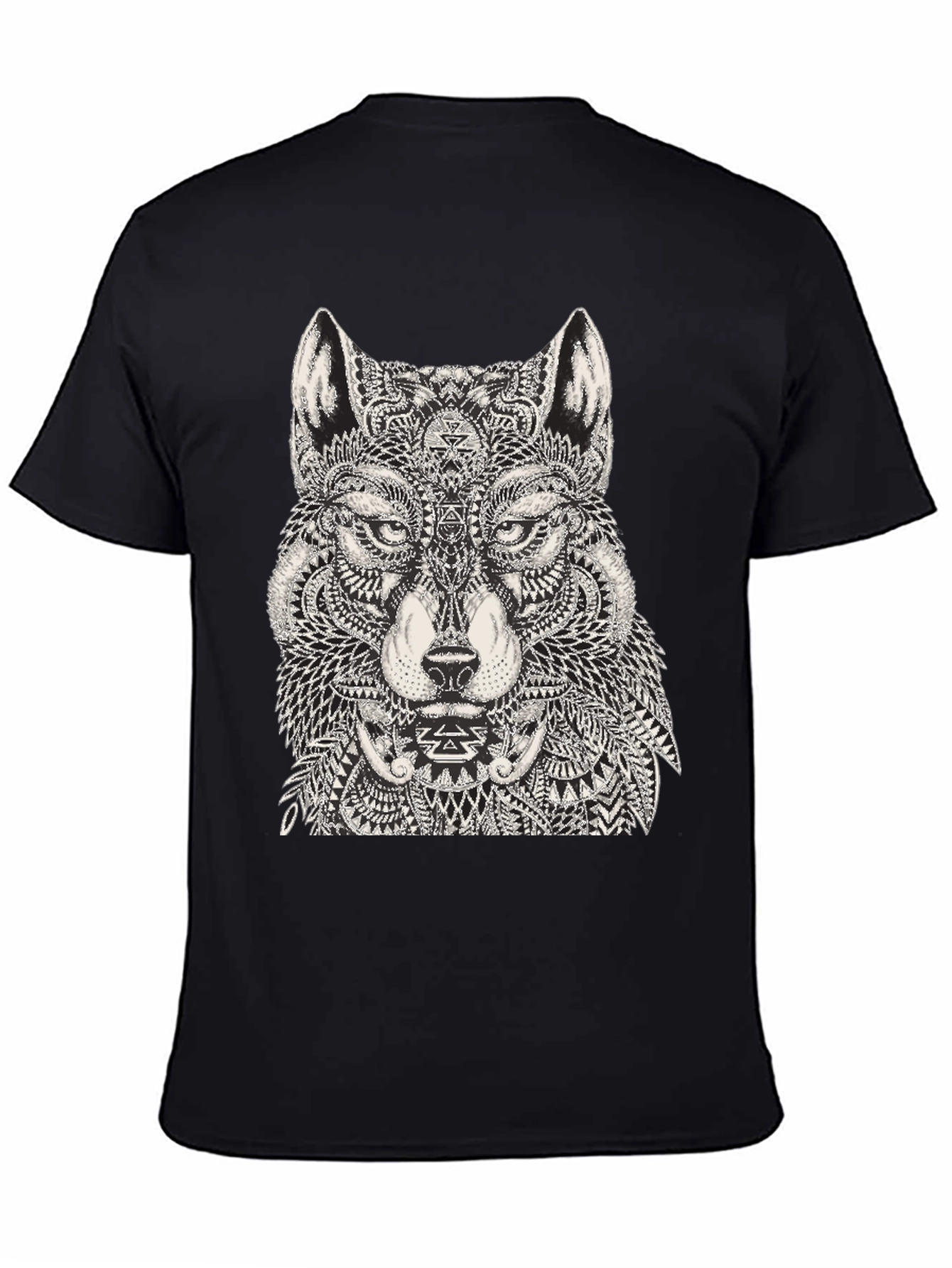 Wolf Graphic Black T-Shirt for Men