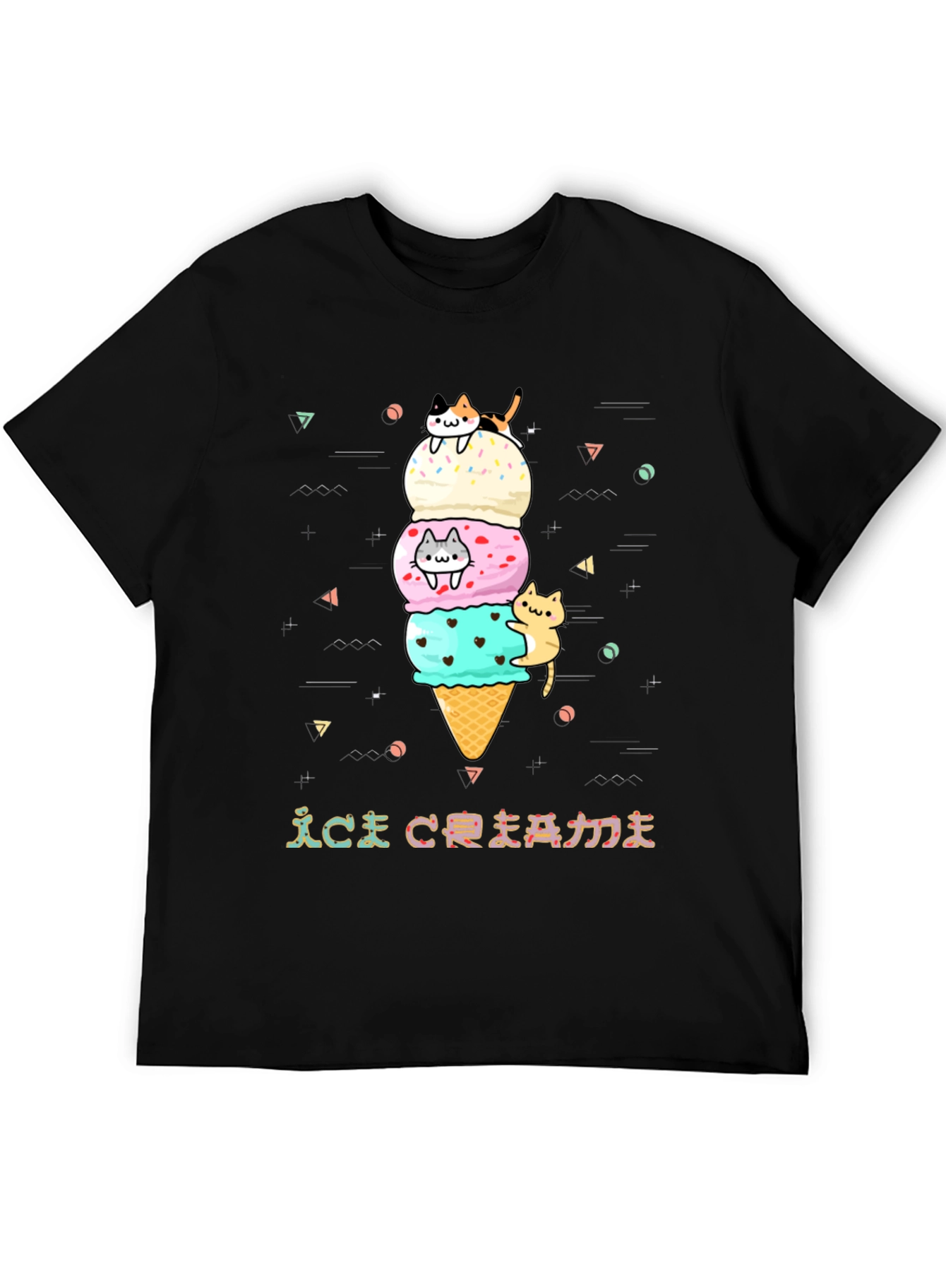 Cute Cat Ice Cream Graphic Tee