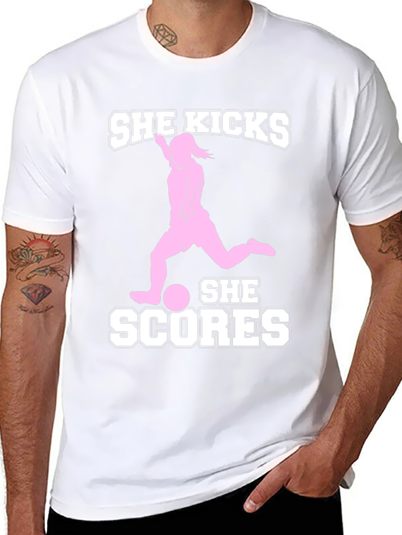 She Kicks She Scores Graphic Tee