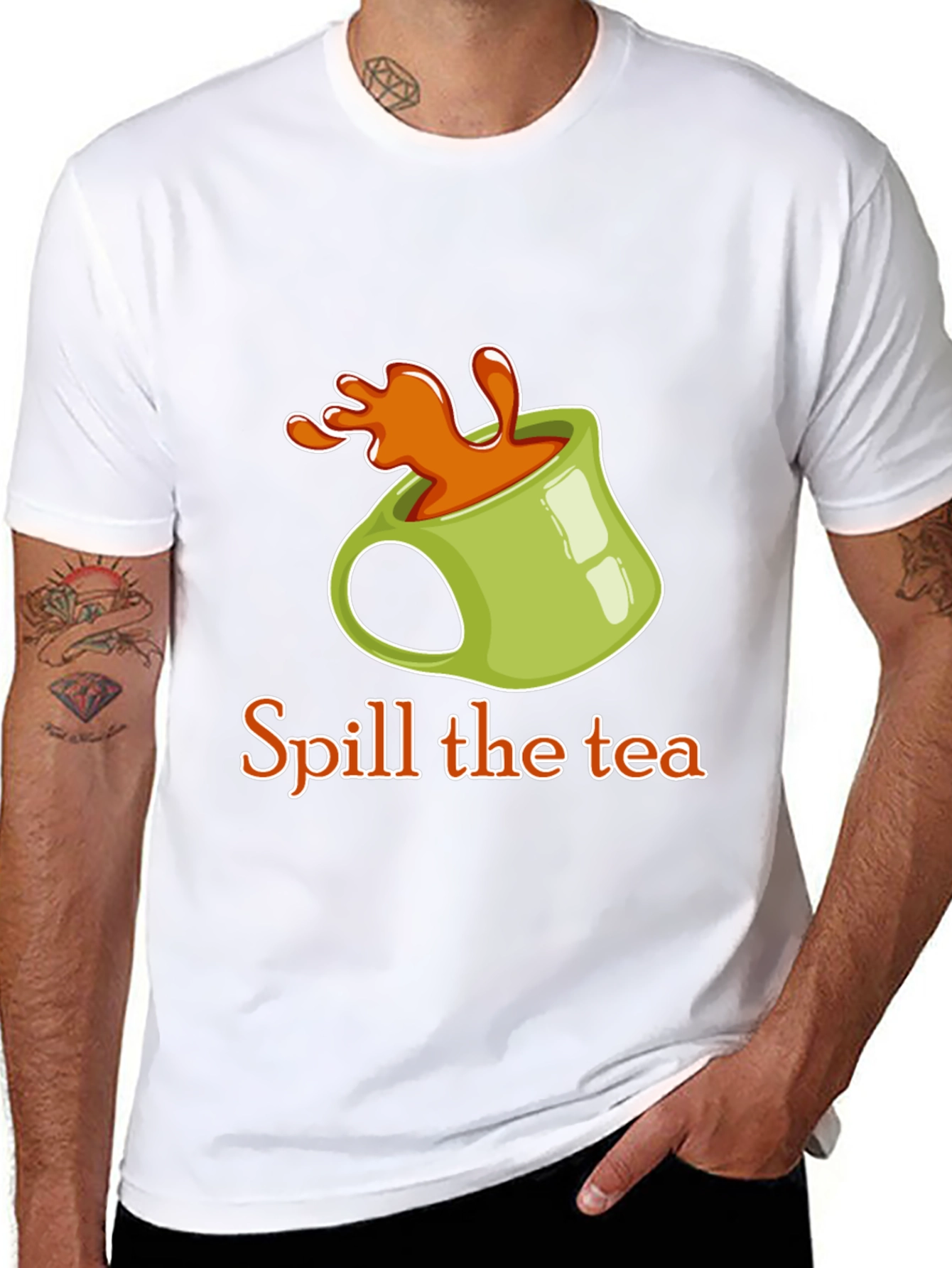 Spill the Tea Graphic Tee - Trendy Novelty T-Shirt