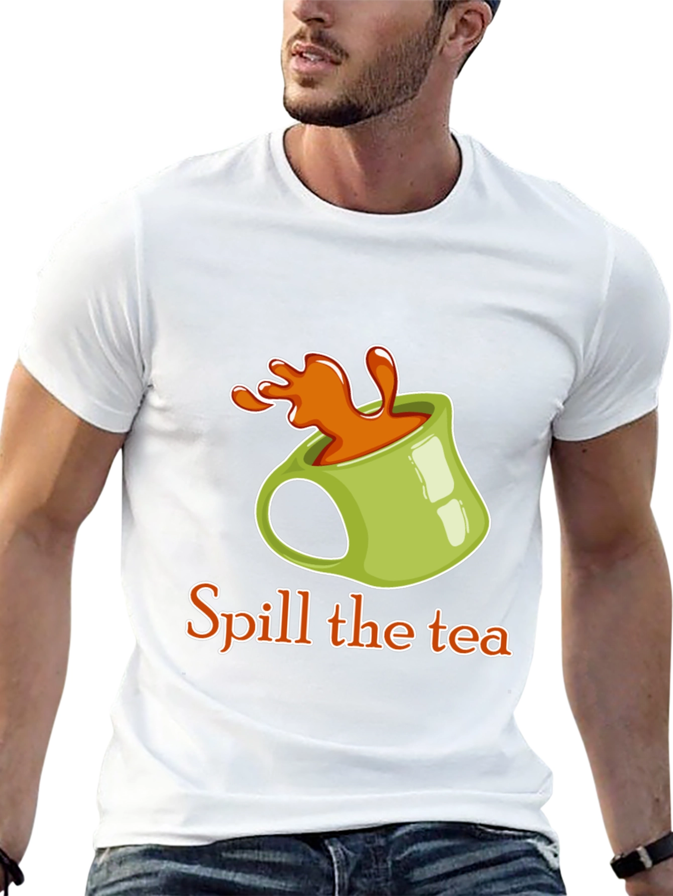 Spill the Tea Graphic Tee - Trendy Novelty T-Shirt