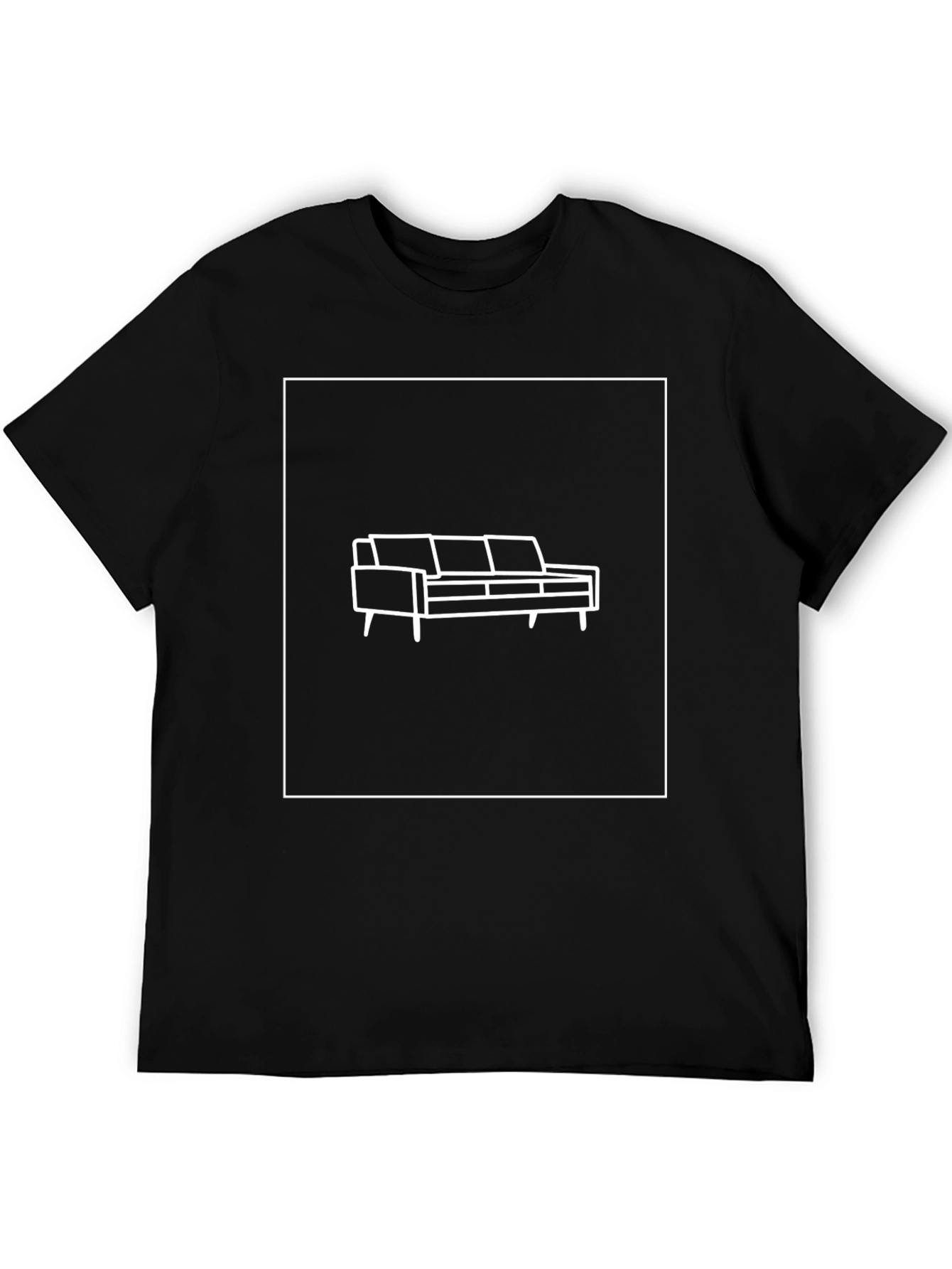 Modern Couch Graphic Tee - Black Cotton T-Shirt