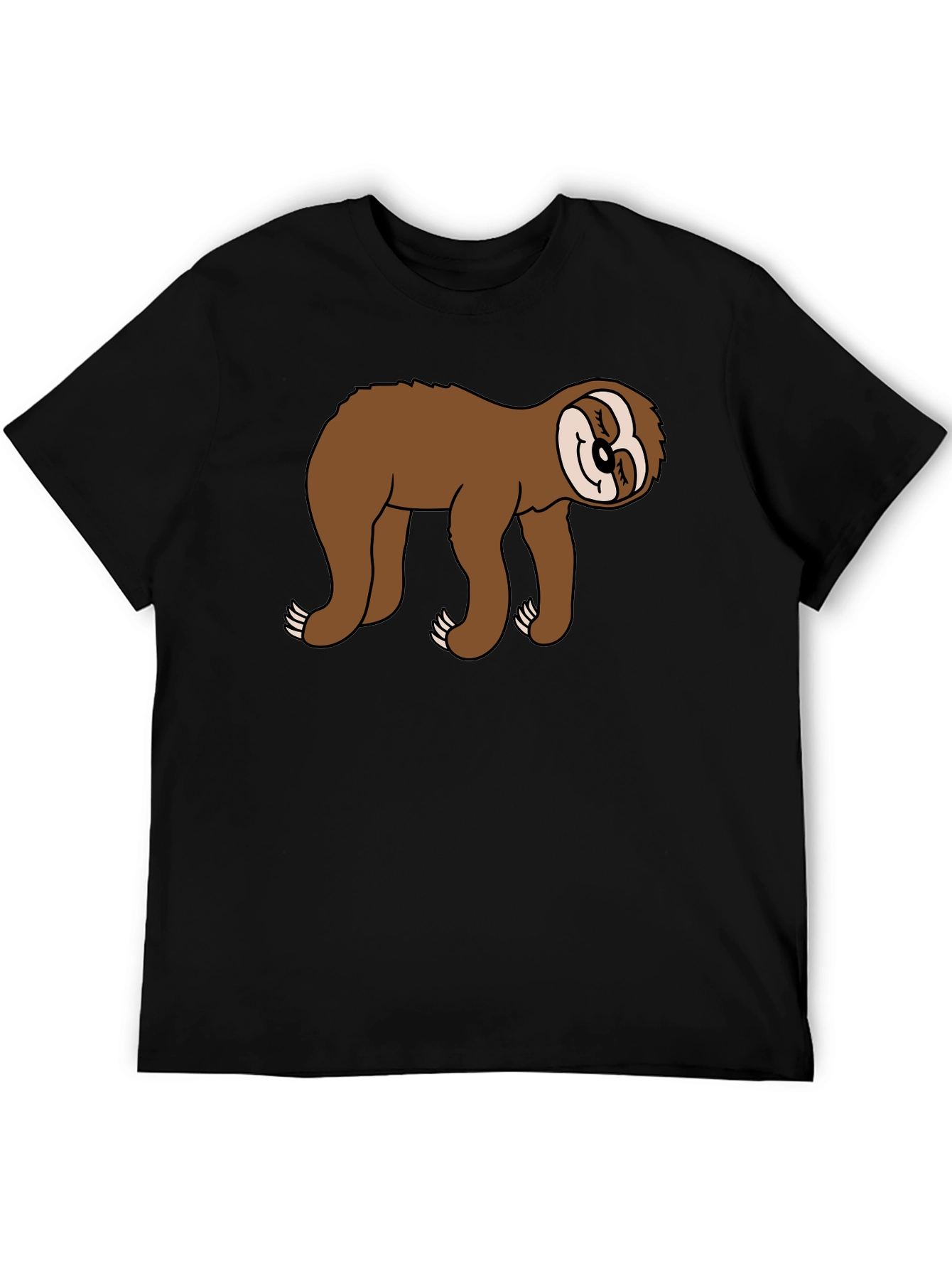 Sloth Graphic Tee - Black Casual Comfort
