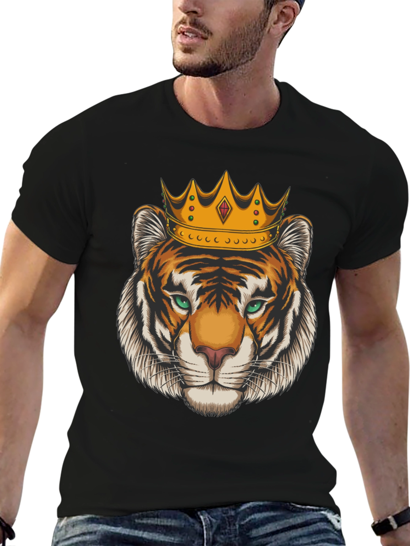 Tiger King Graphic Tee - Black Cotton T-Shirt
