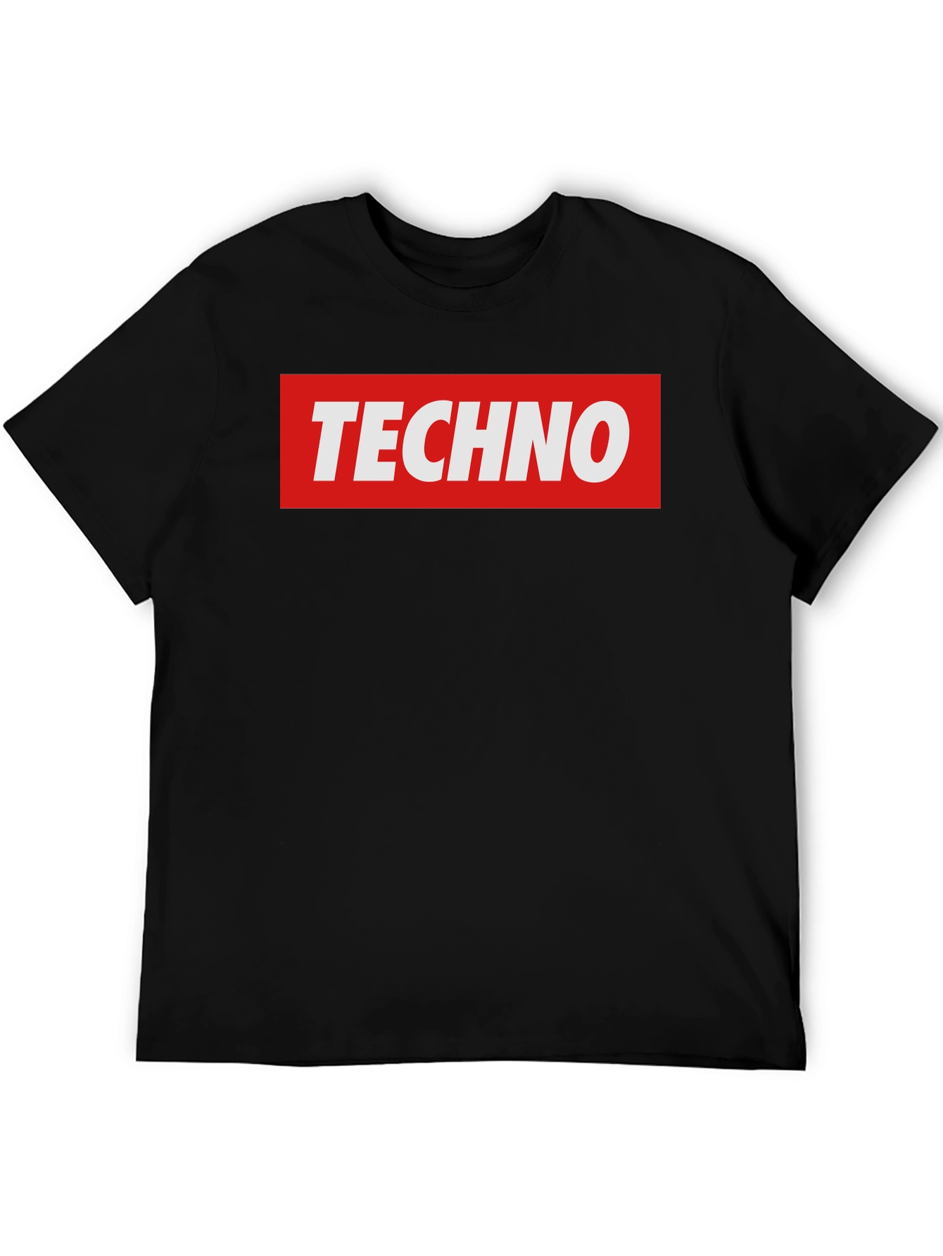 Techno Graphic T-Shirt - Bold Red & Black Design