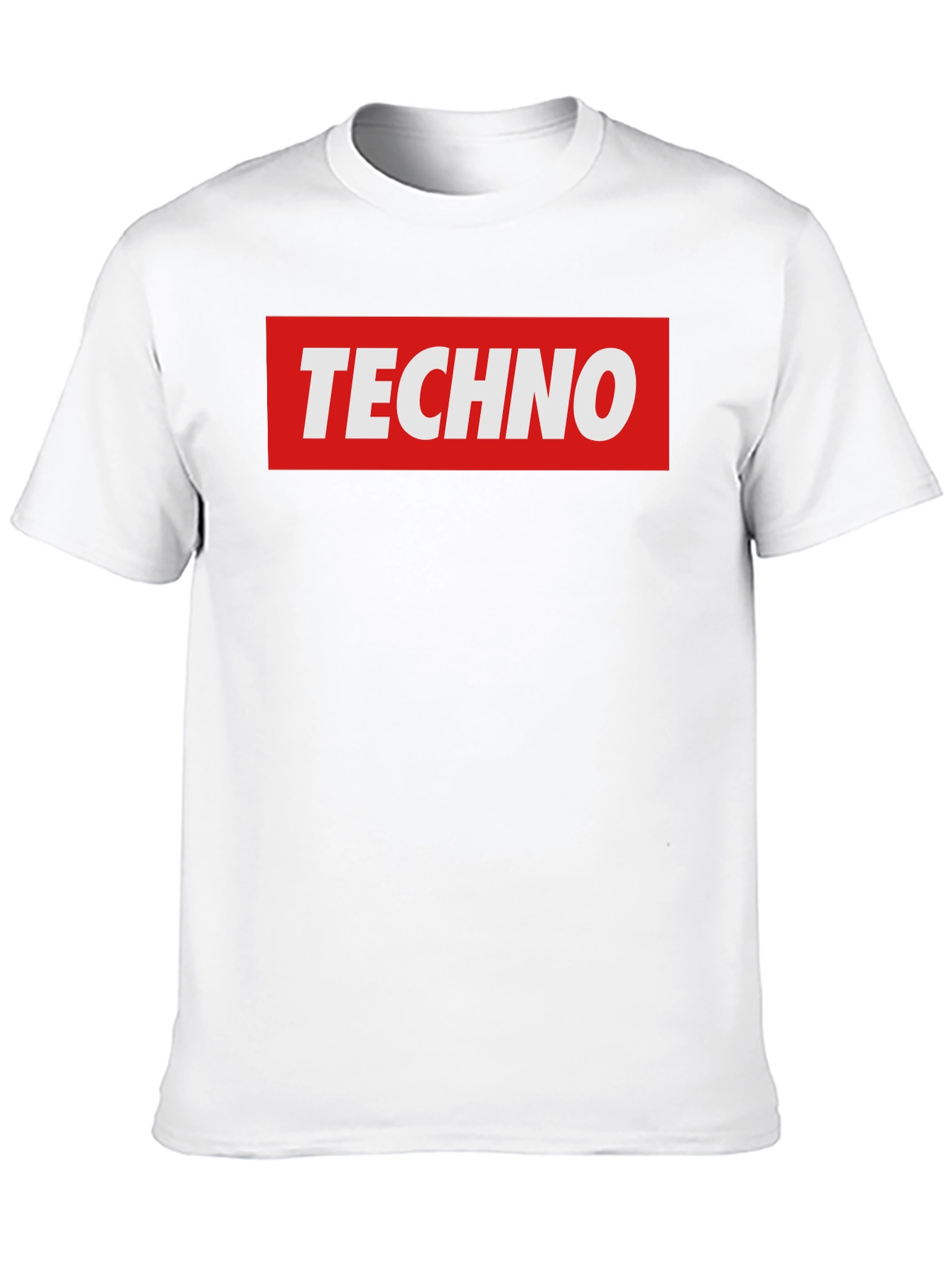 Techno Graphic T-Shirt - Bold Red & Black Design