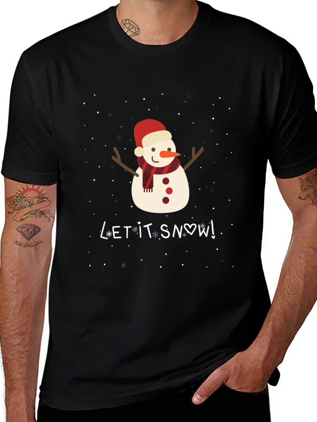 Snowman Graphic T-Shirt - Holiday Festive Tee